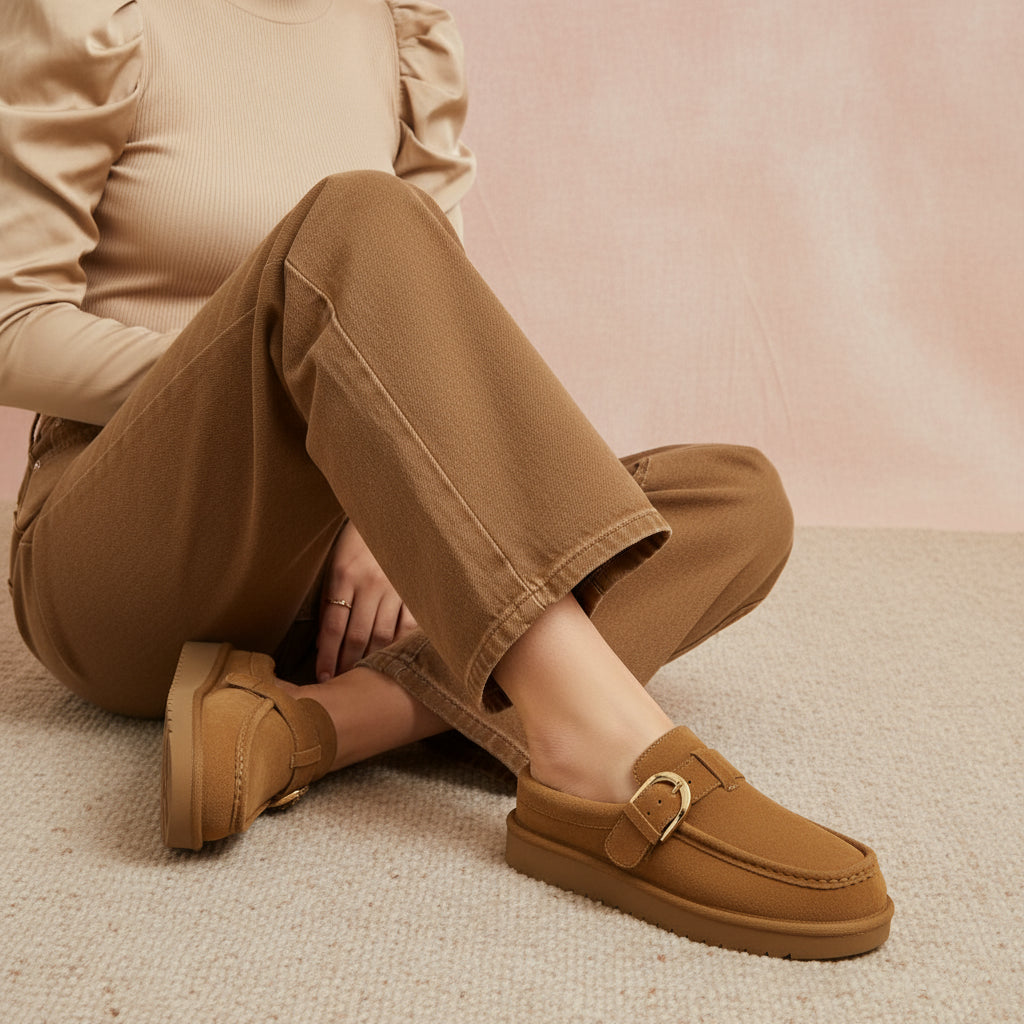 Origin Suede Slippers Chestnut