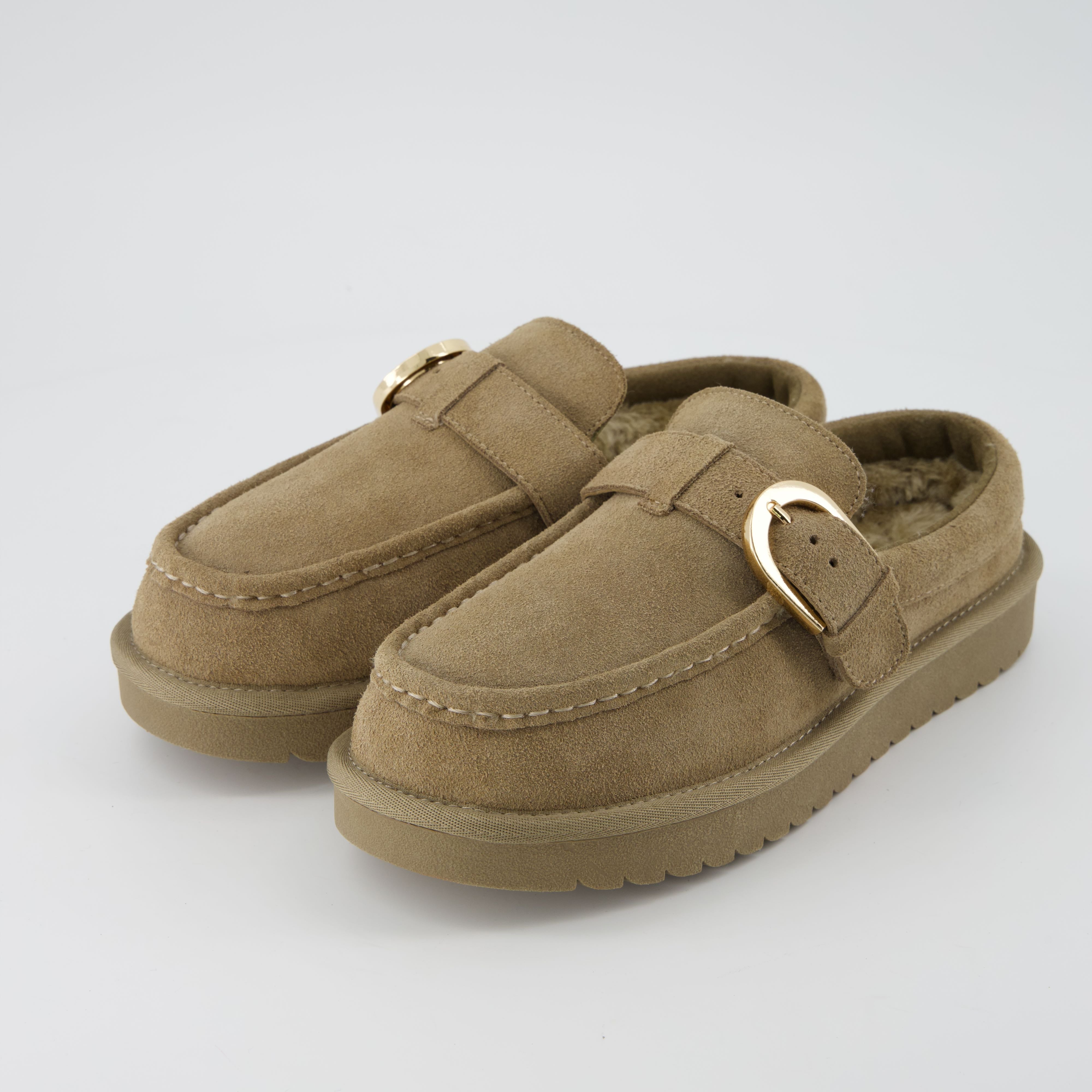 Cushionaire Origin Women's Cozy Suede Loafer Slippers - Genuine