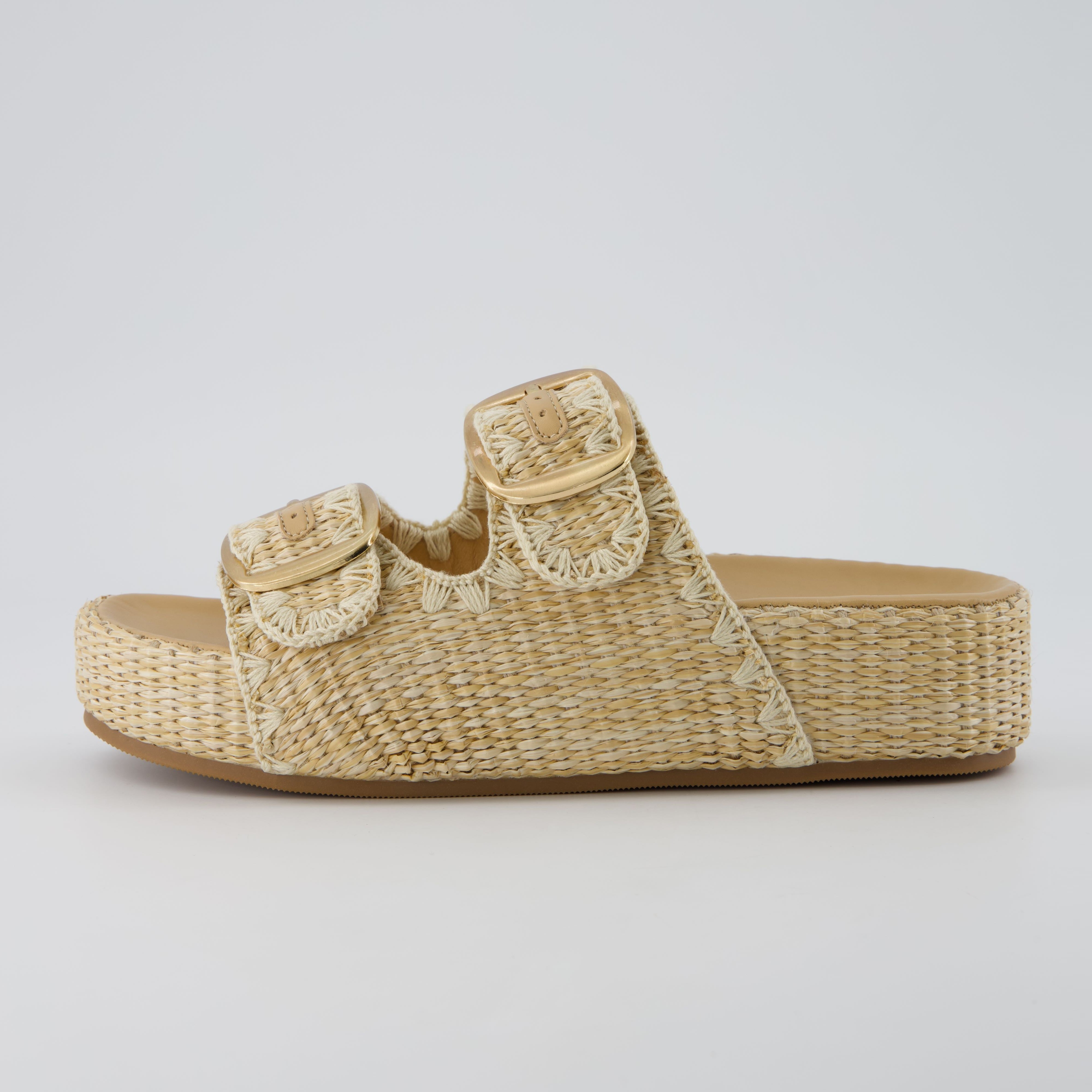 Panama Platform Sandals Natural