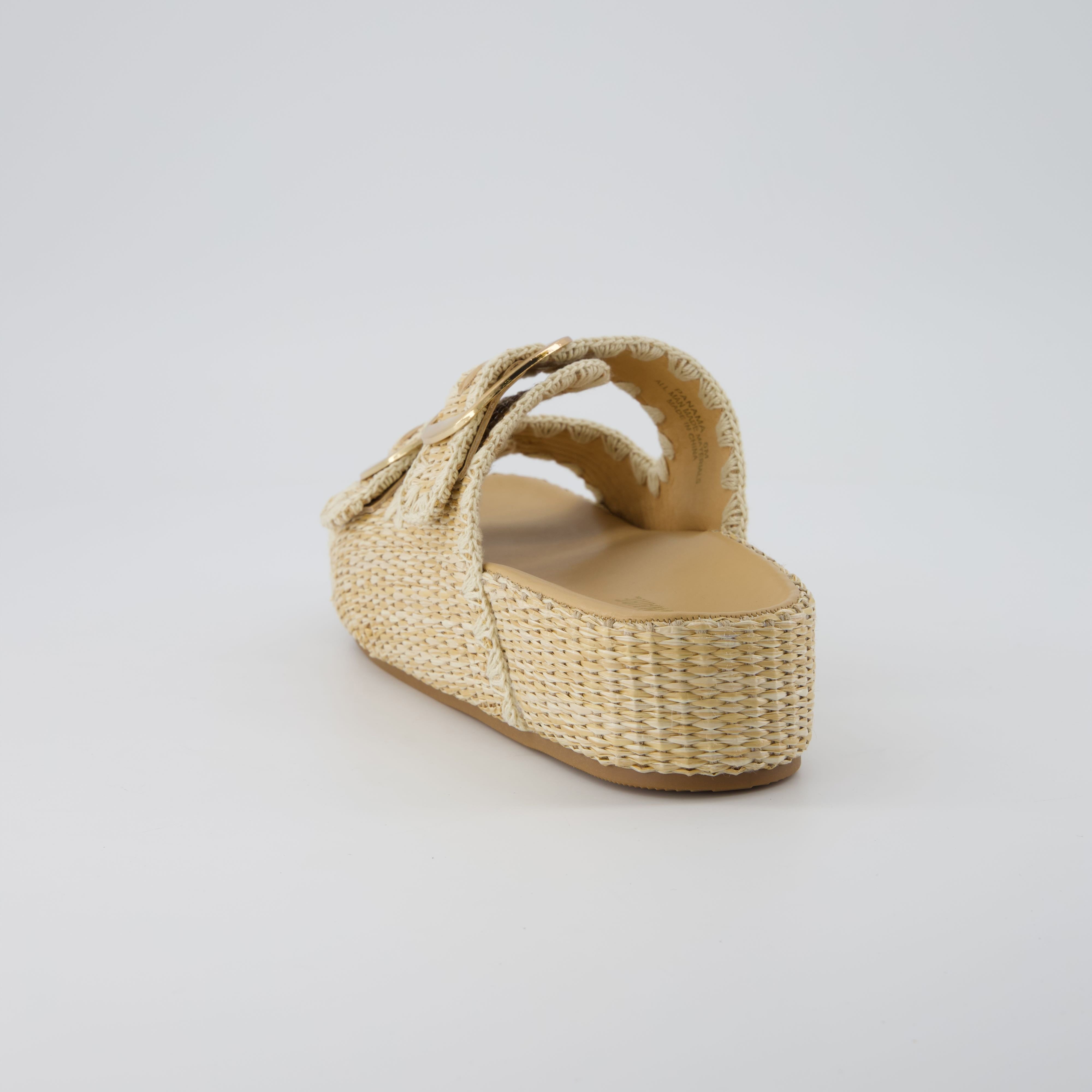 Panama Platform Sandals Natural