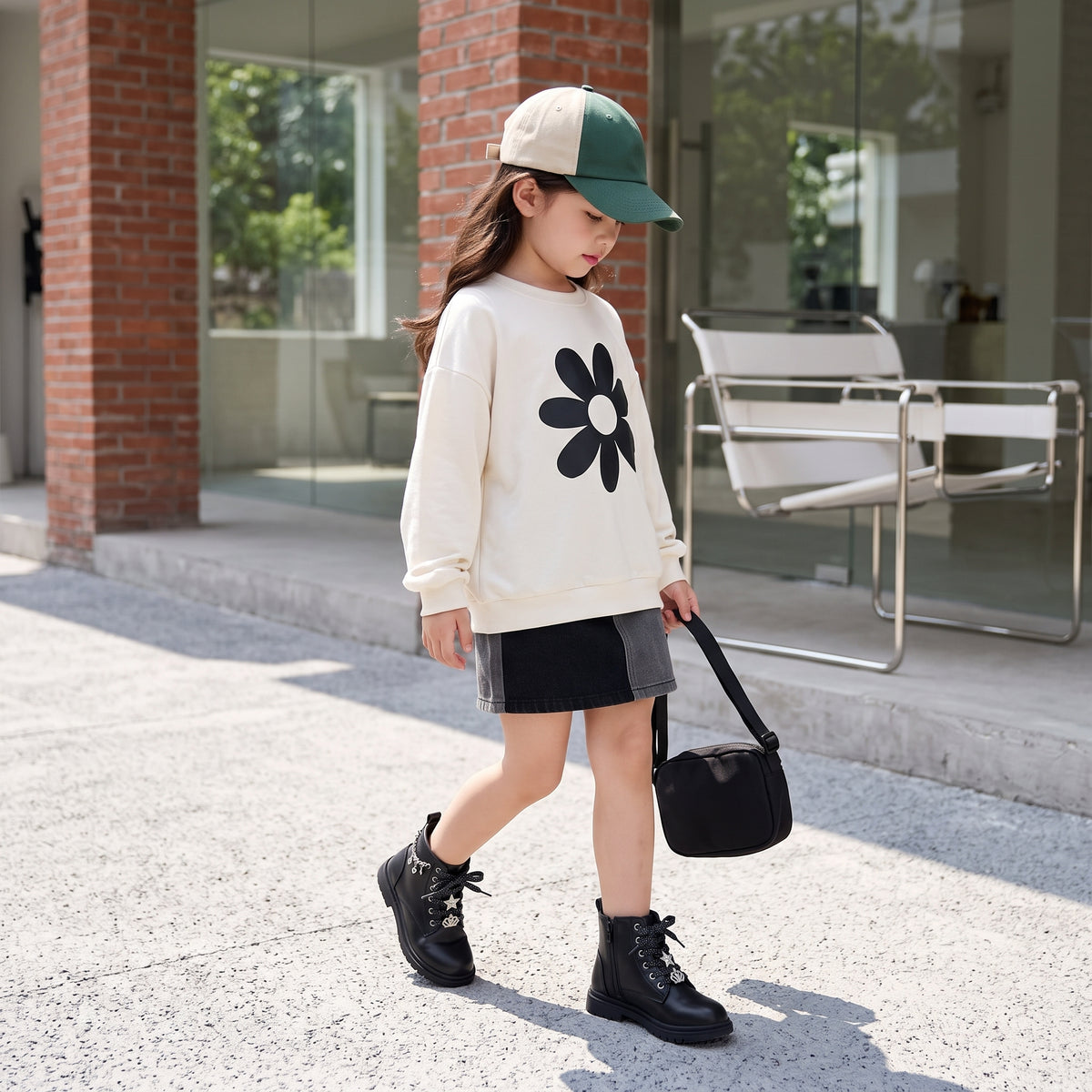 Philly Girls Combat Boots Black Medium