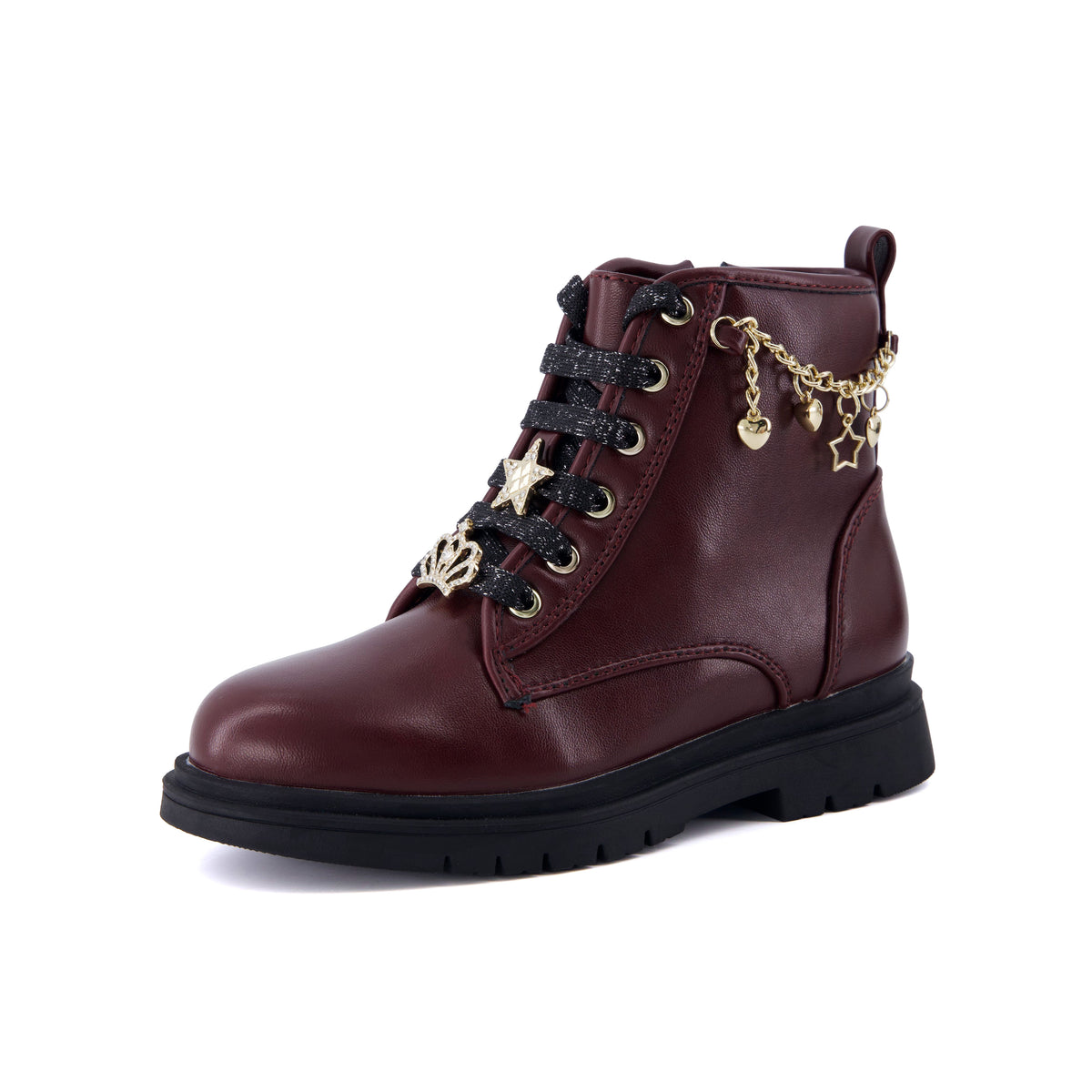 Philly Girls Combat Boots Burgundy Medium