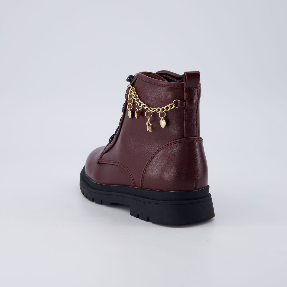 Philly Girls Combat Boots Burgundy Medium