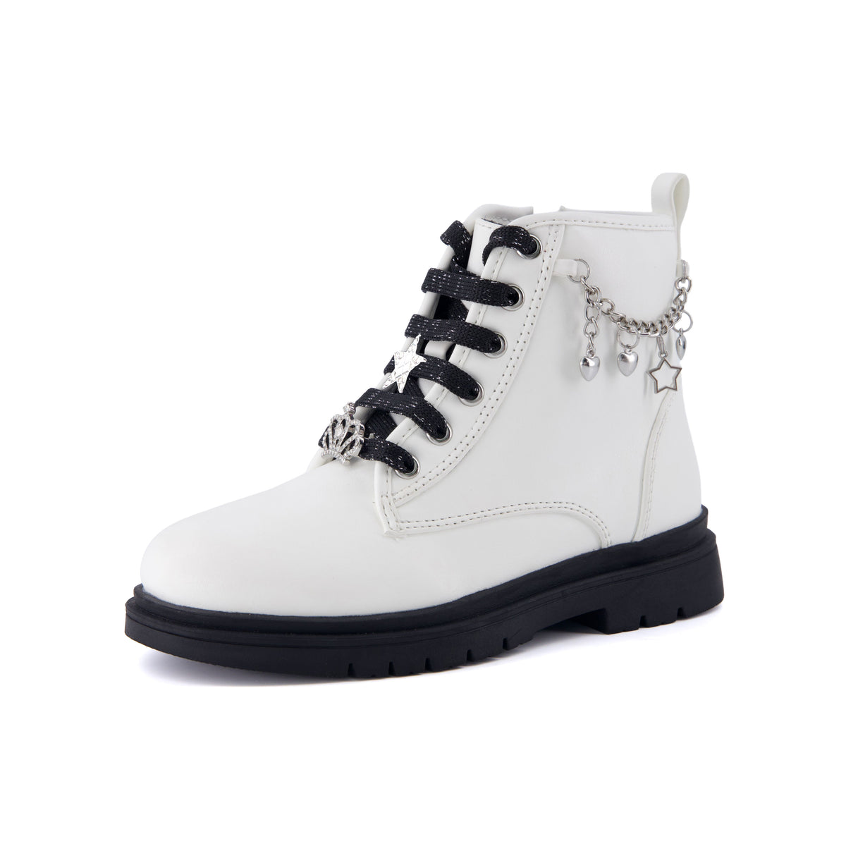 Philly Girls Combat Boots White Medium