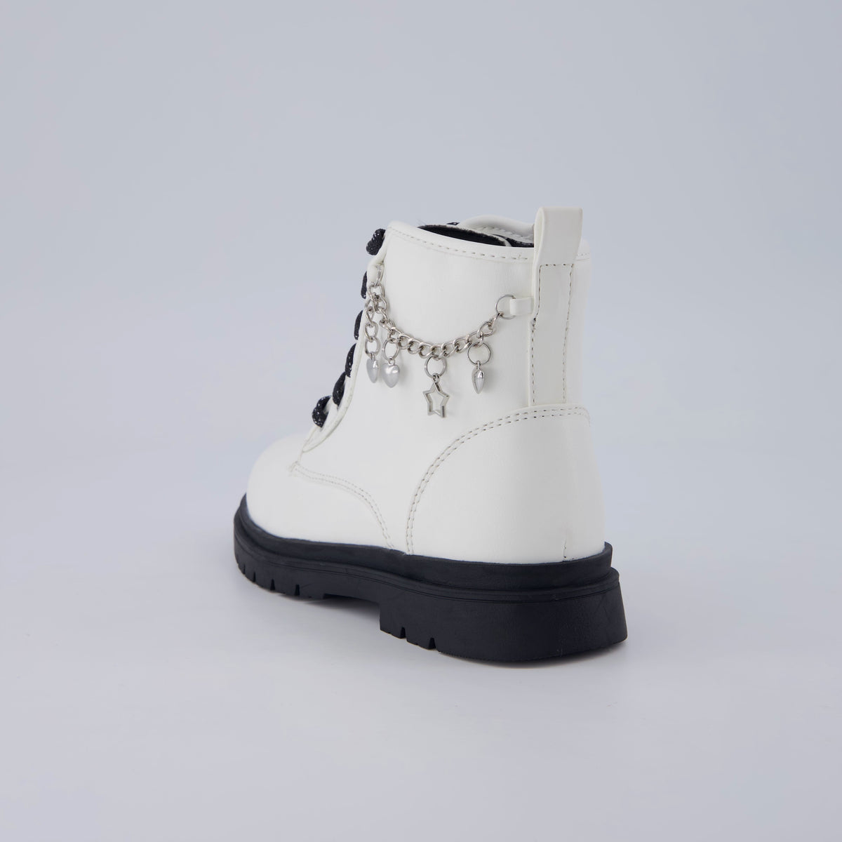 Philly Girls Combat Boots White Medium