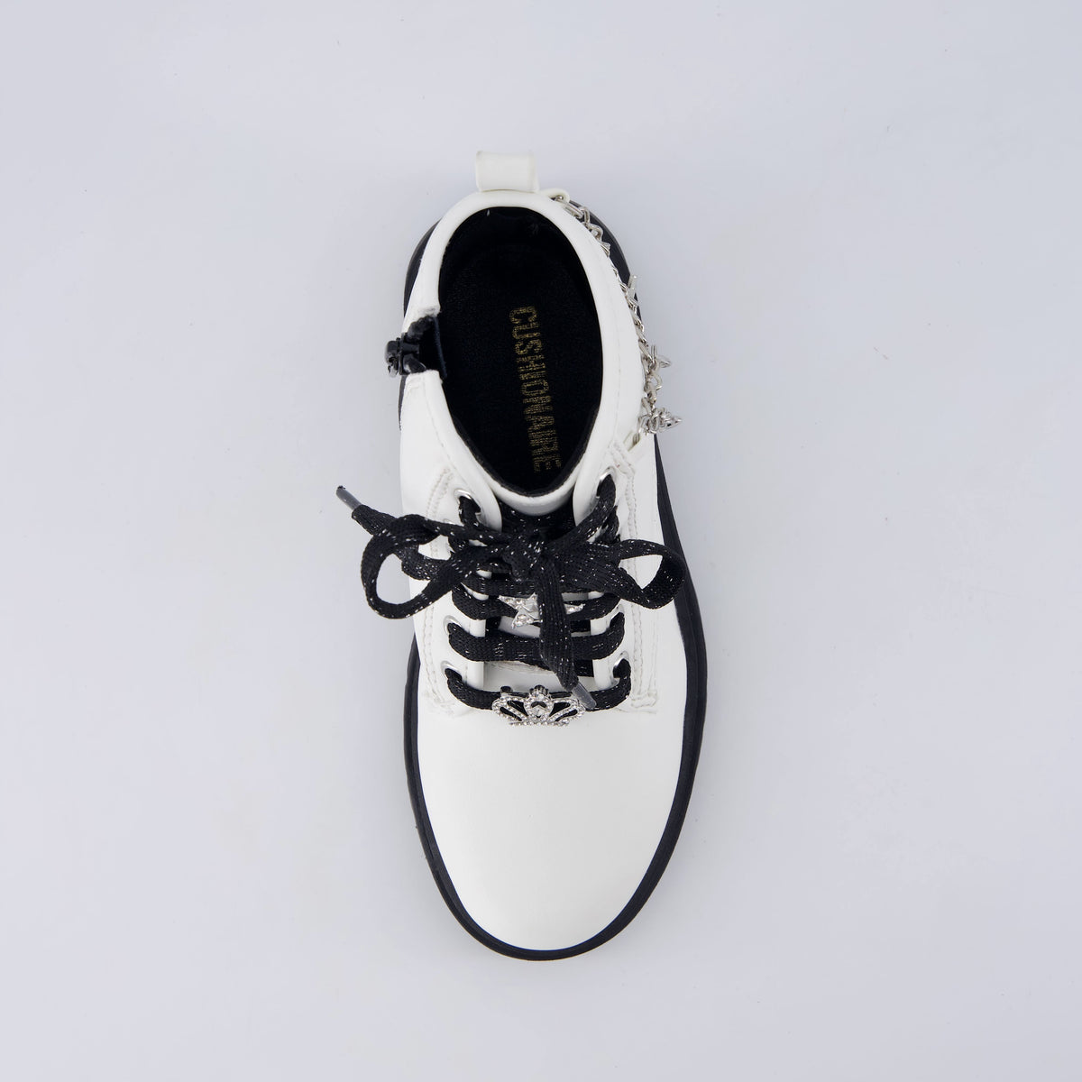 Philly Girls Combat Boots White Medium