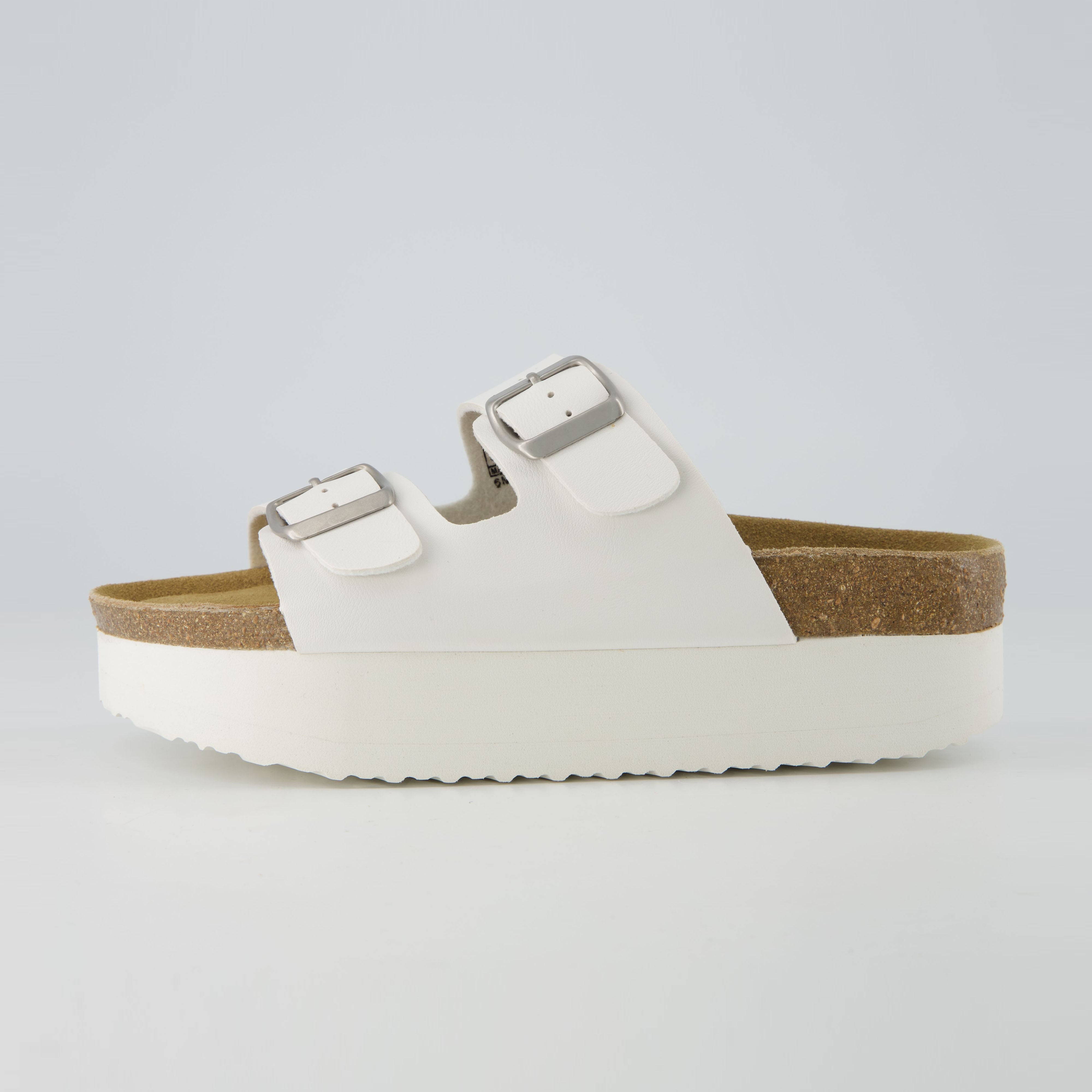 Plane Platform Footbed Sandal White