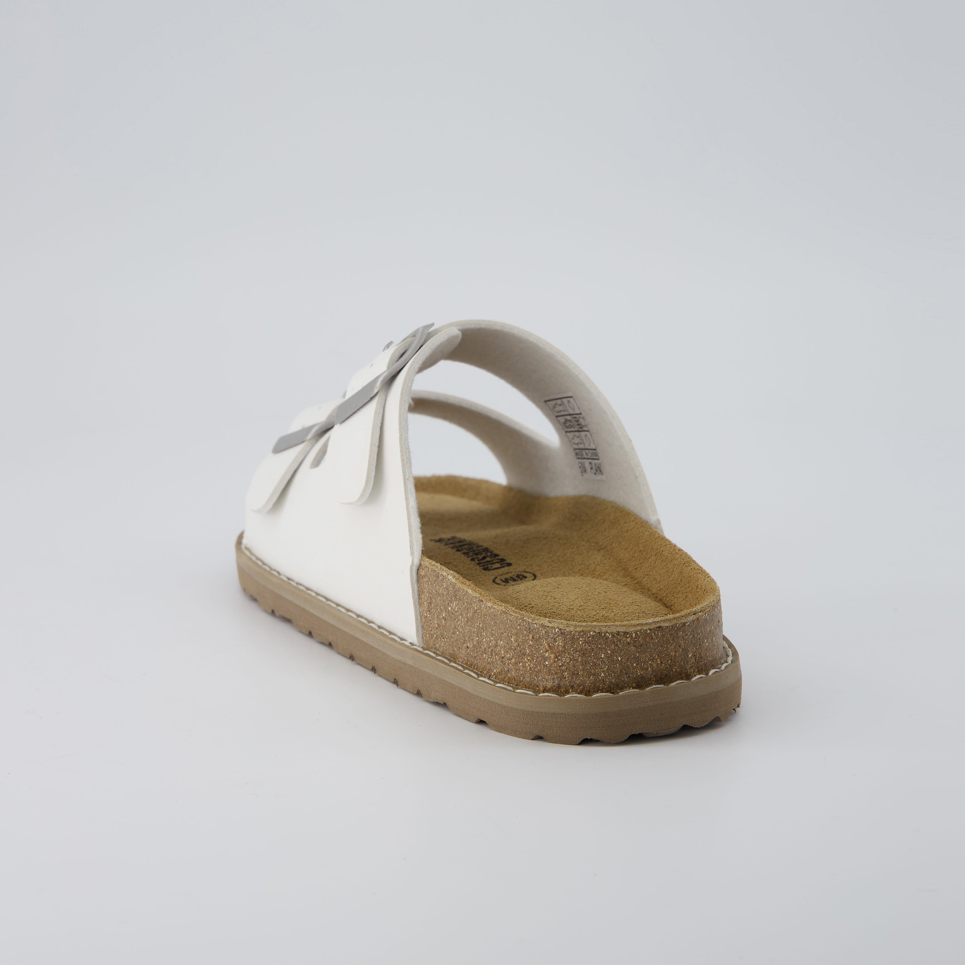 Plano Cork Sandals White