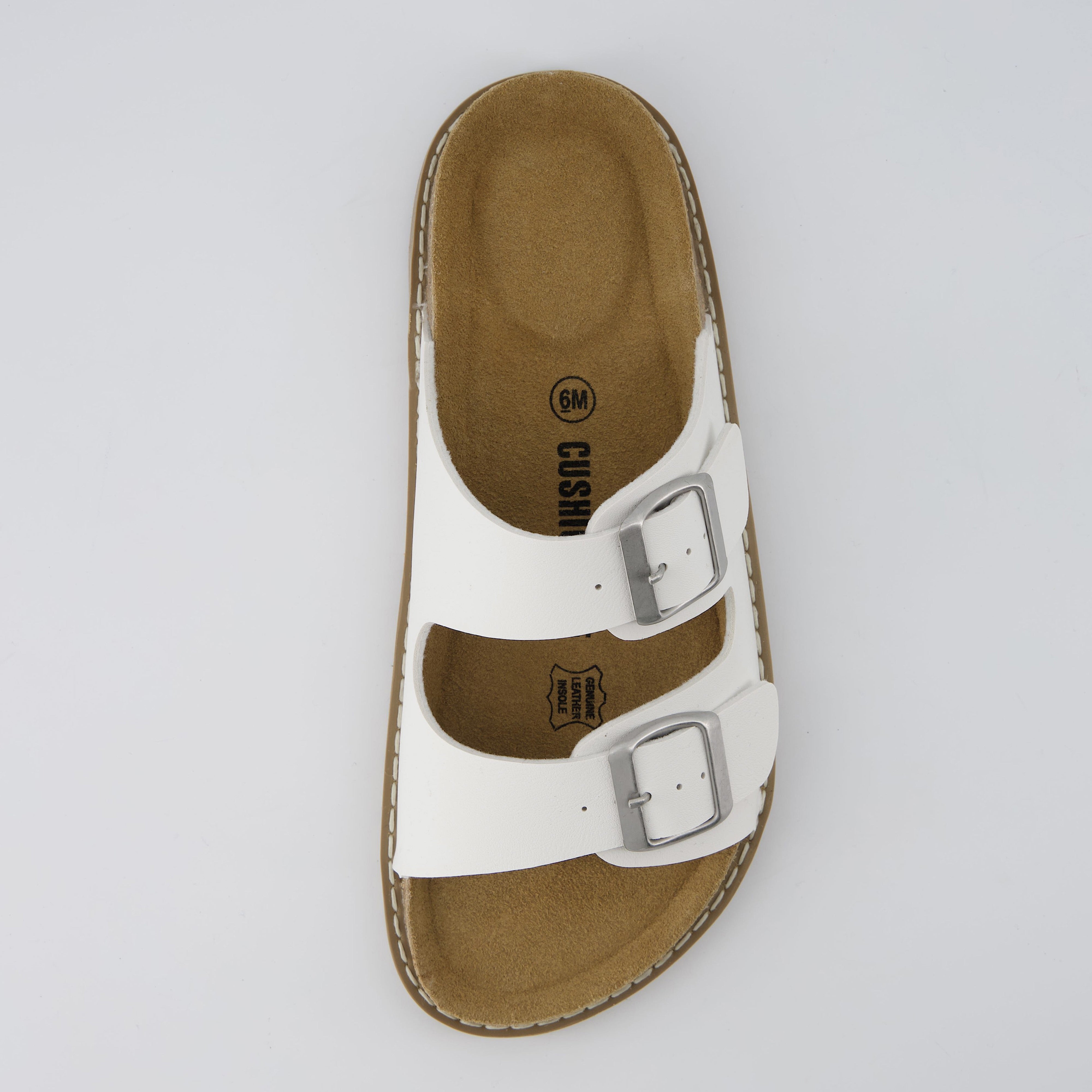 Plano Cork Sandals White