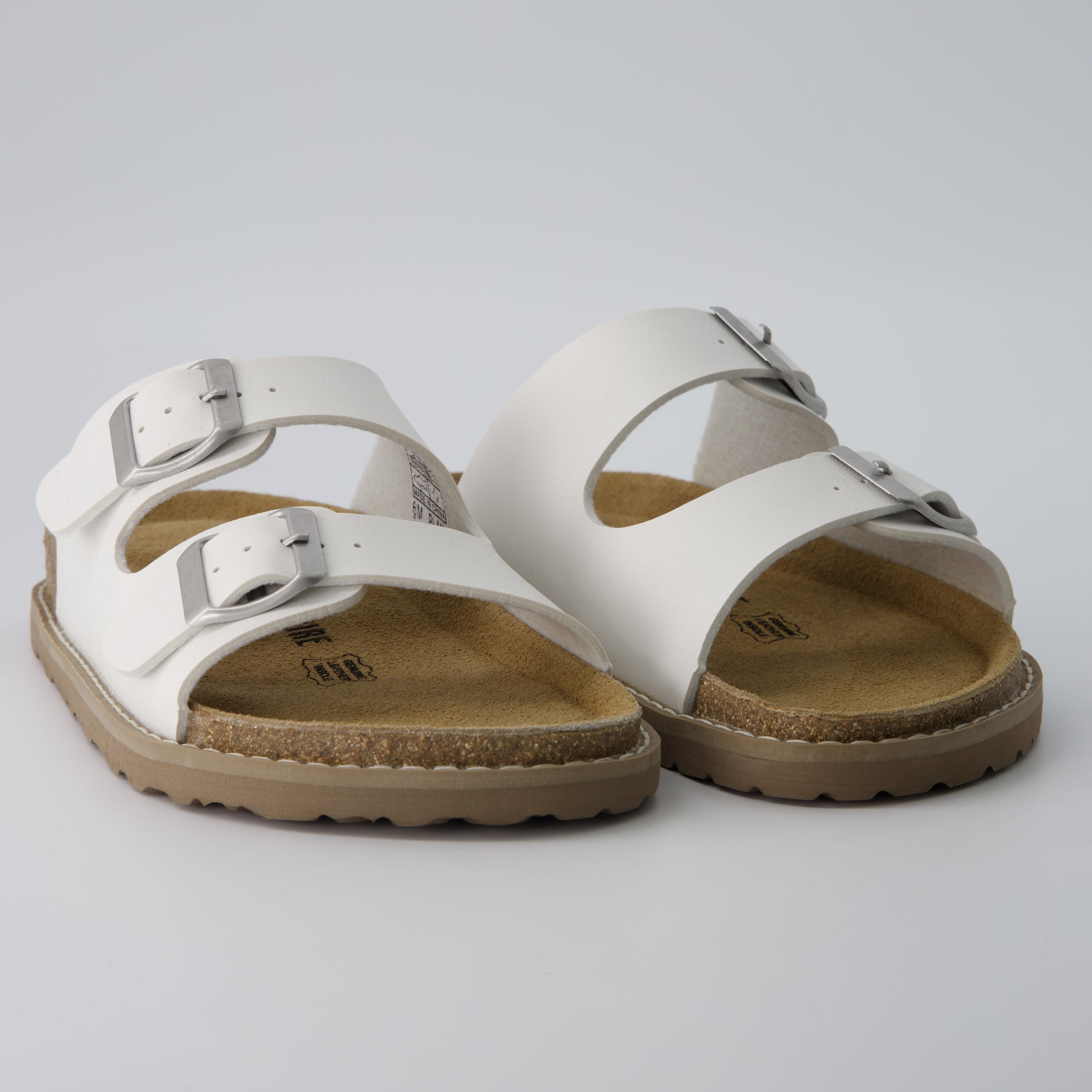 Plano Cork Sandals White