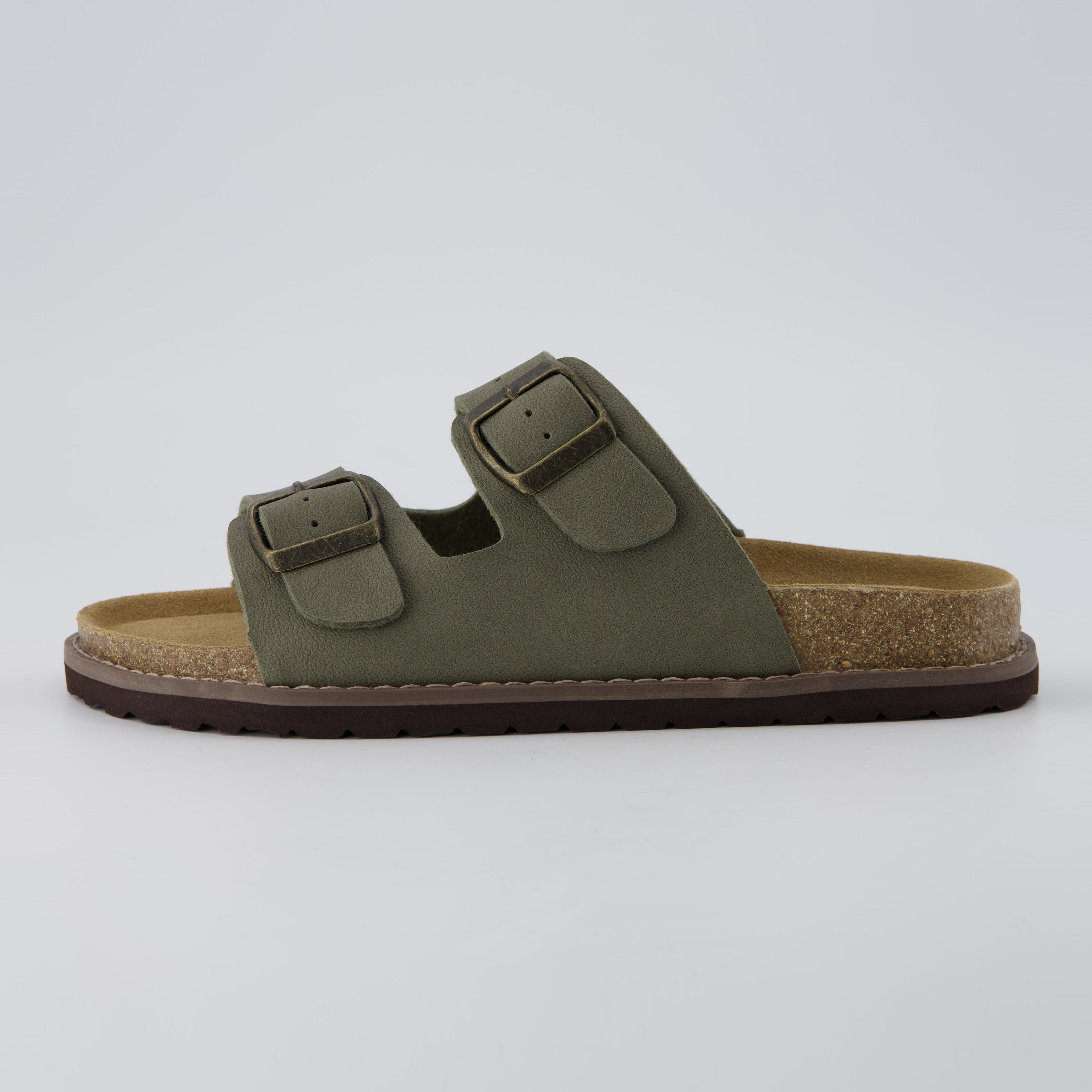 Plano Cork Sandals Olive