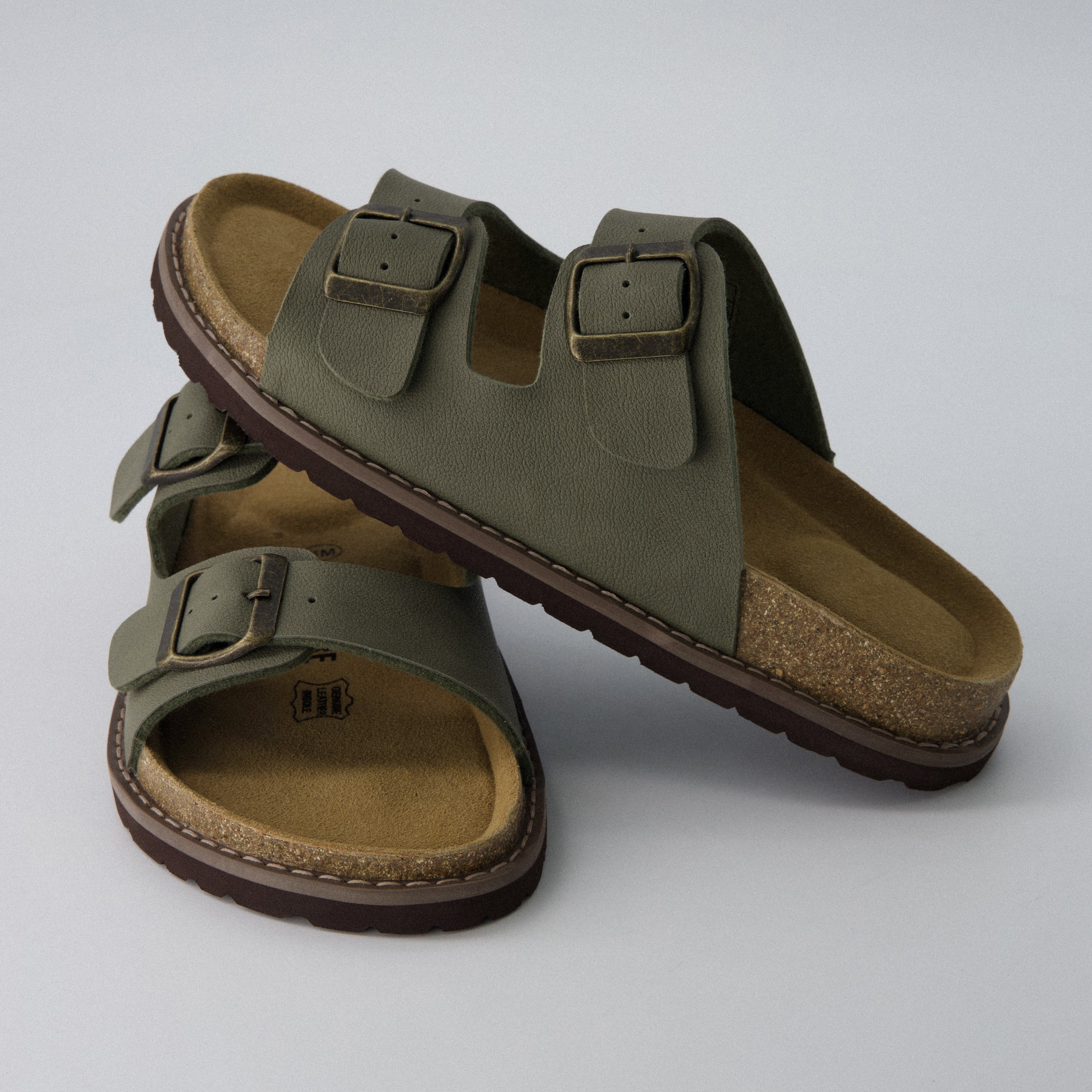 Plano Cork Sandals Olive