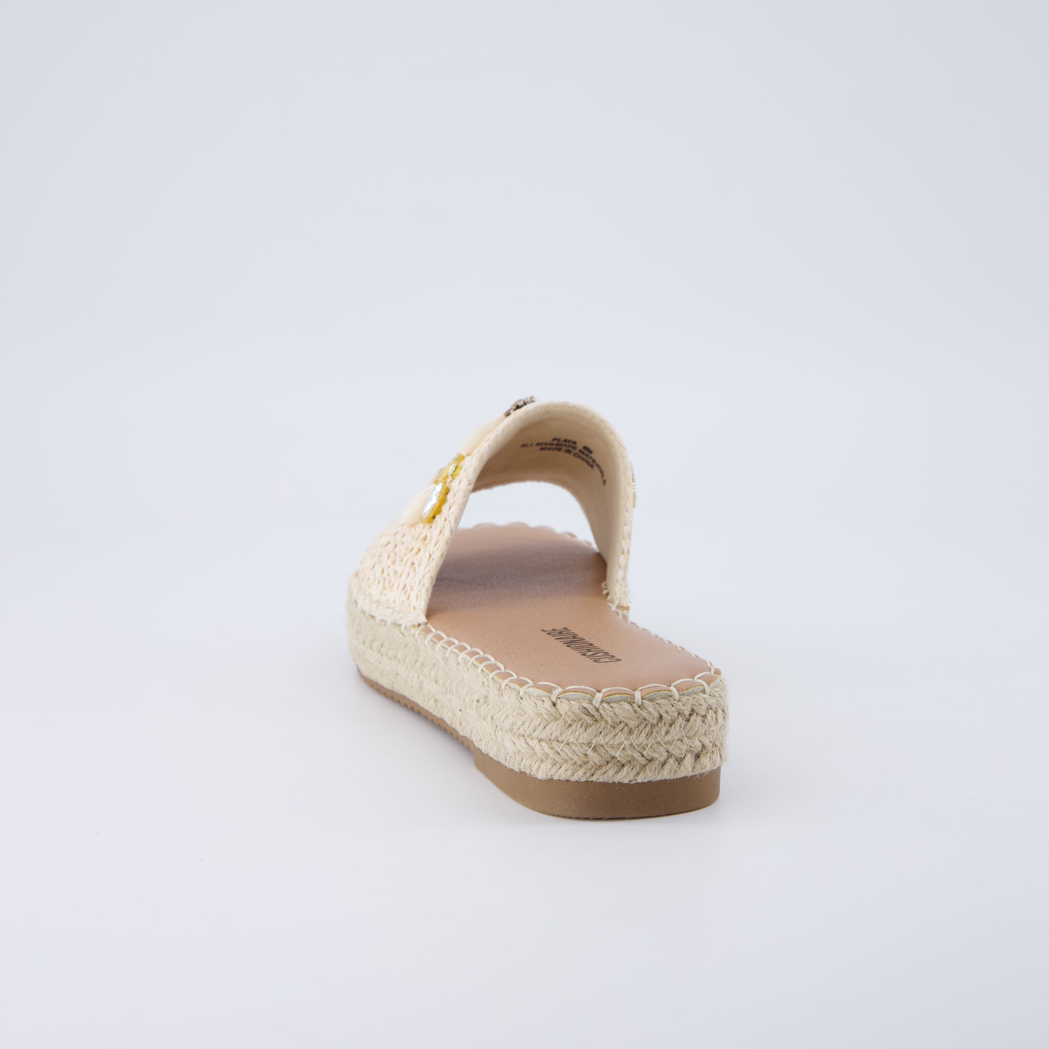 Playa Espadrille Slide Sandals Natural