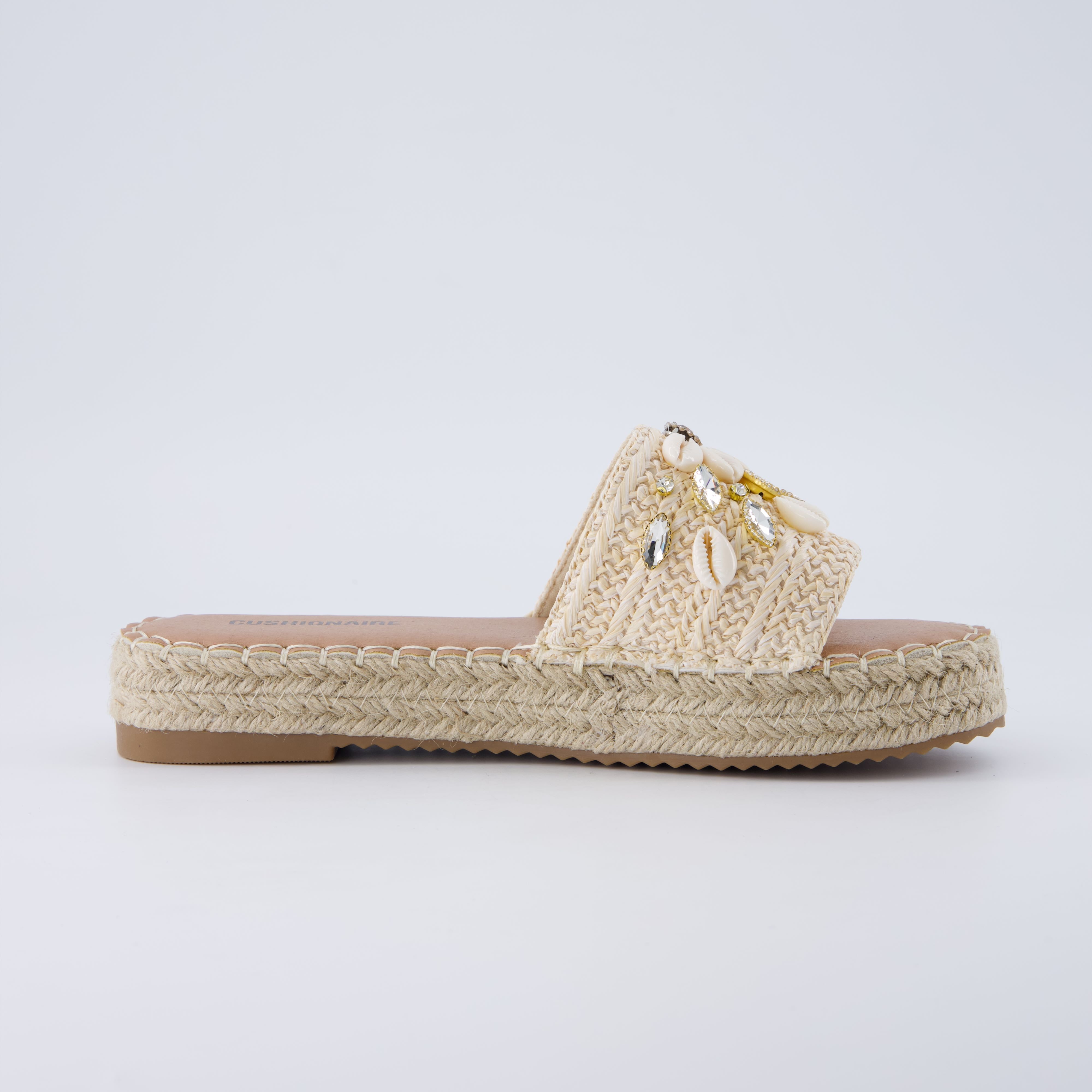 Playa Espadrille Slide Sandals Natural