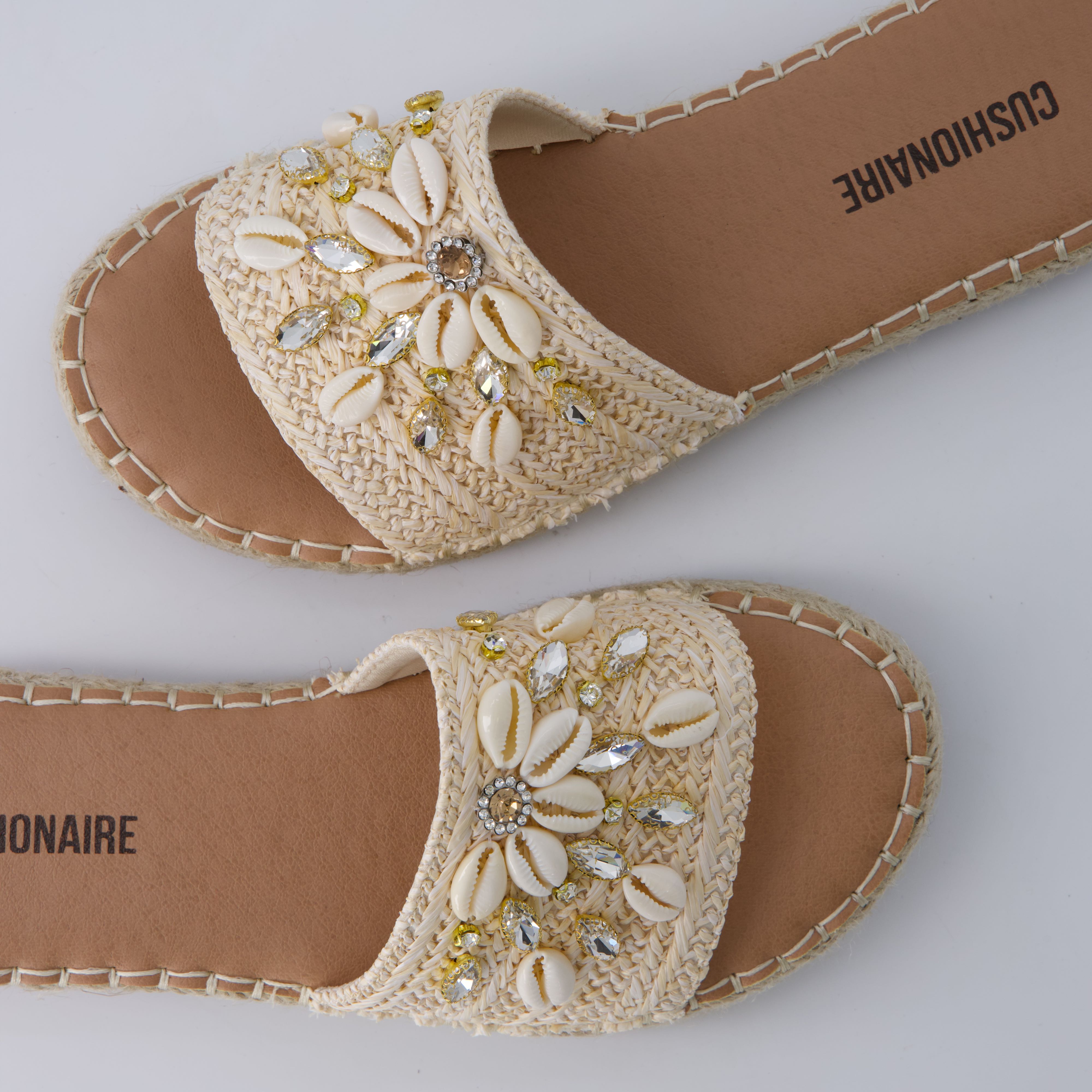 Playa Espadrille Slide Sandals Natural