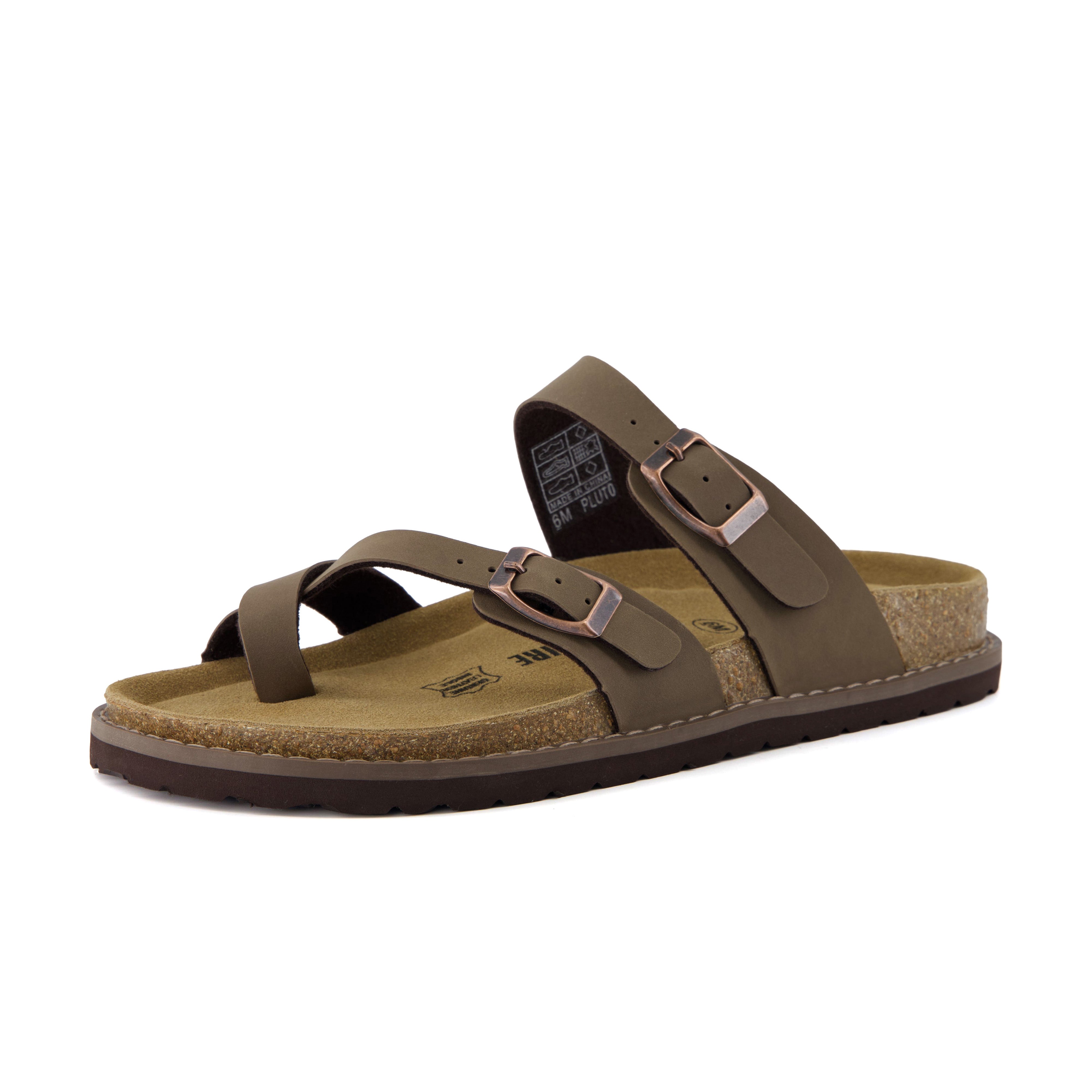 Pluto Cork Sandals Brown Nubuck