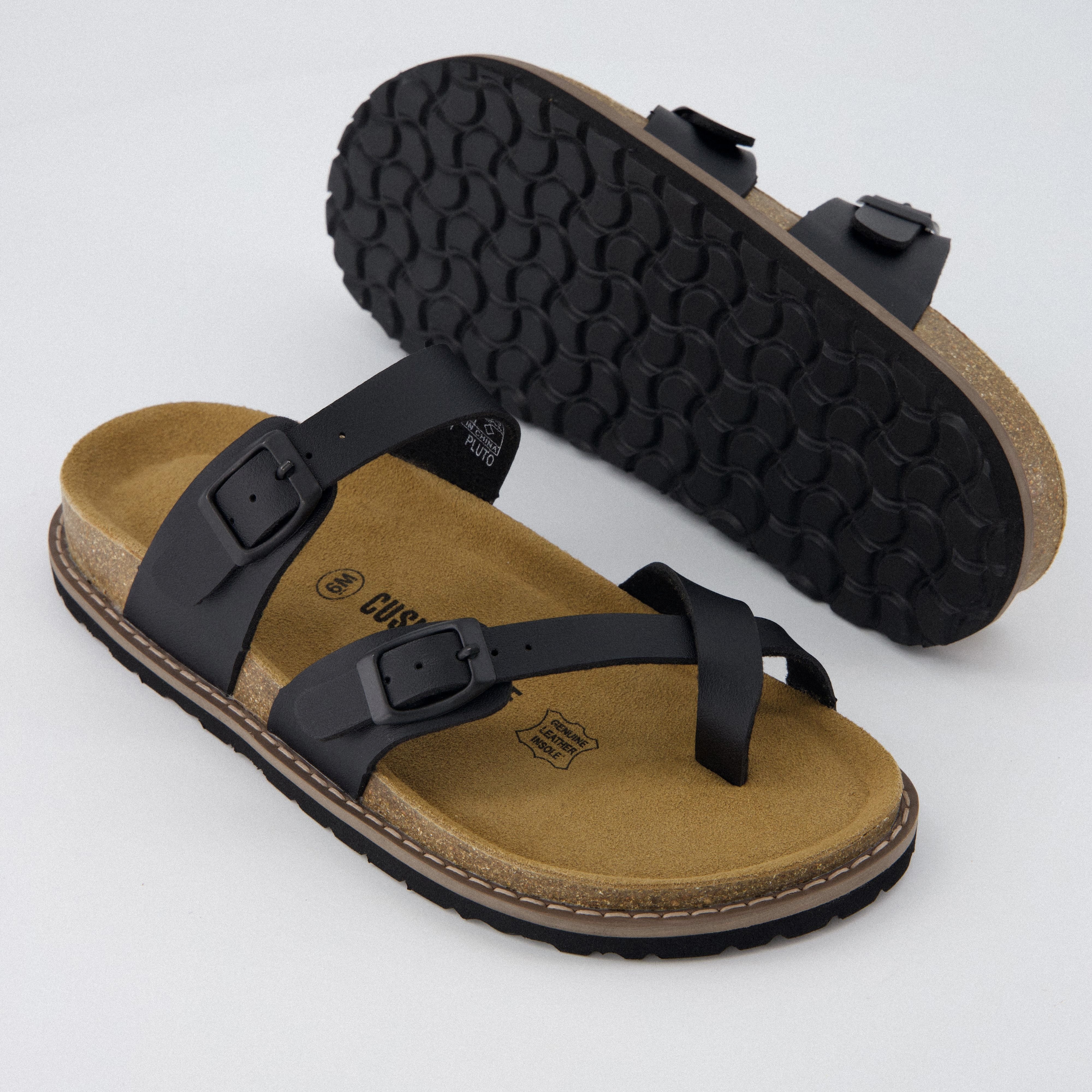 Pluto Cork Sandals Black