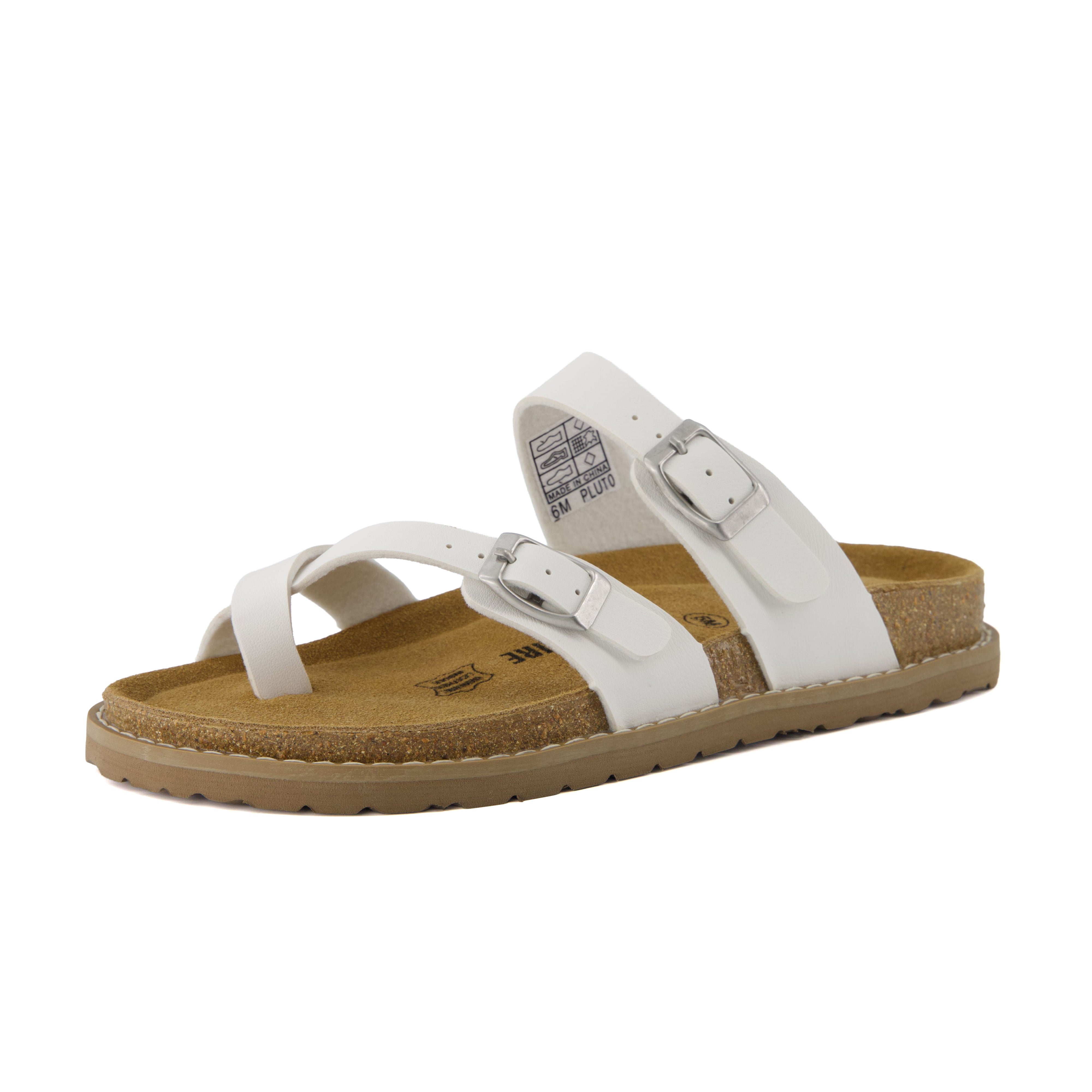 Pluto Cork Sandals White