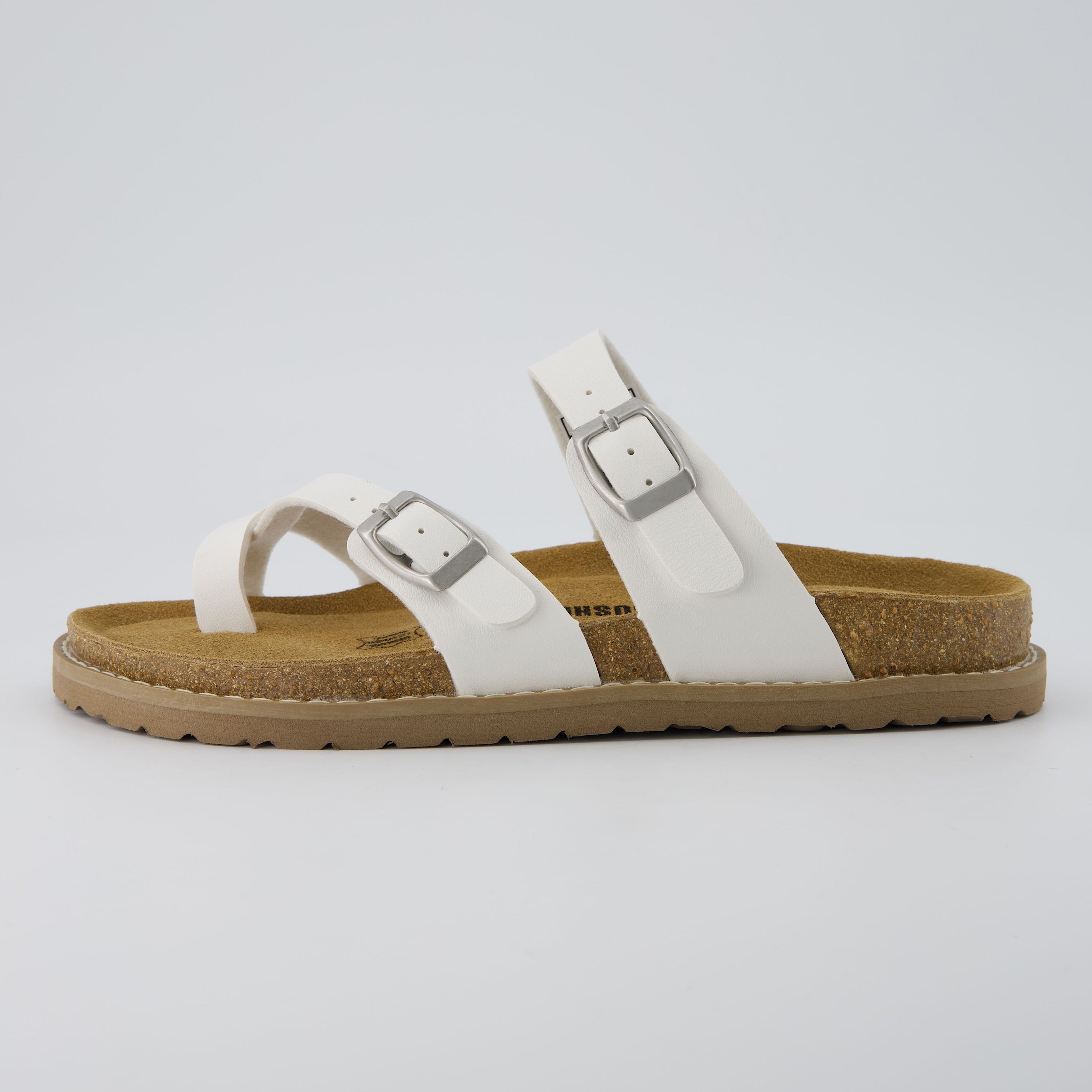Pluto Cork Sandals White