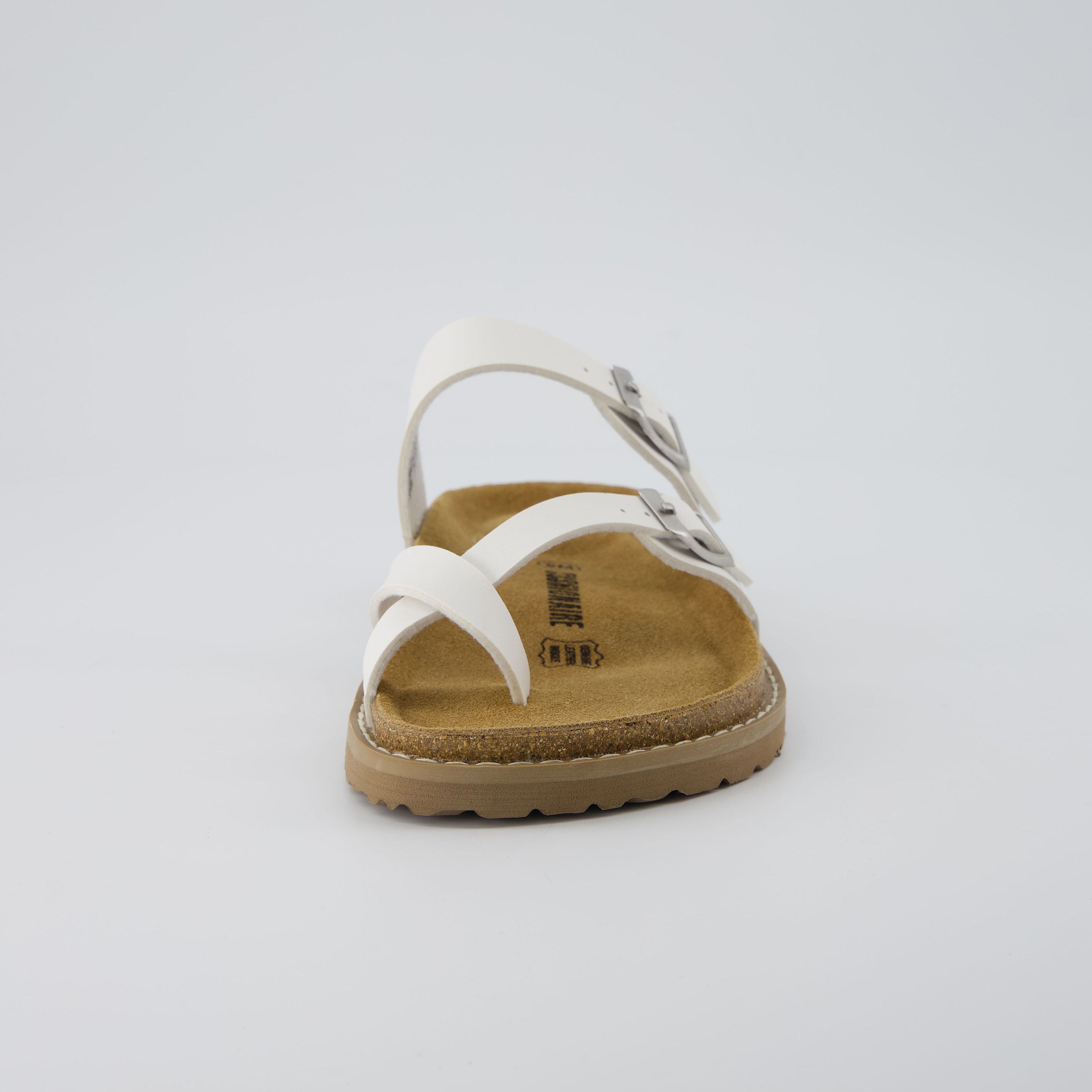 Pluto Cork Sandals White
