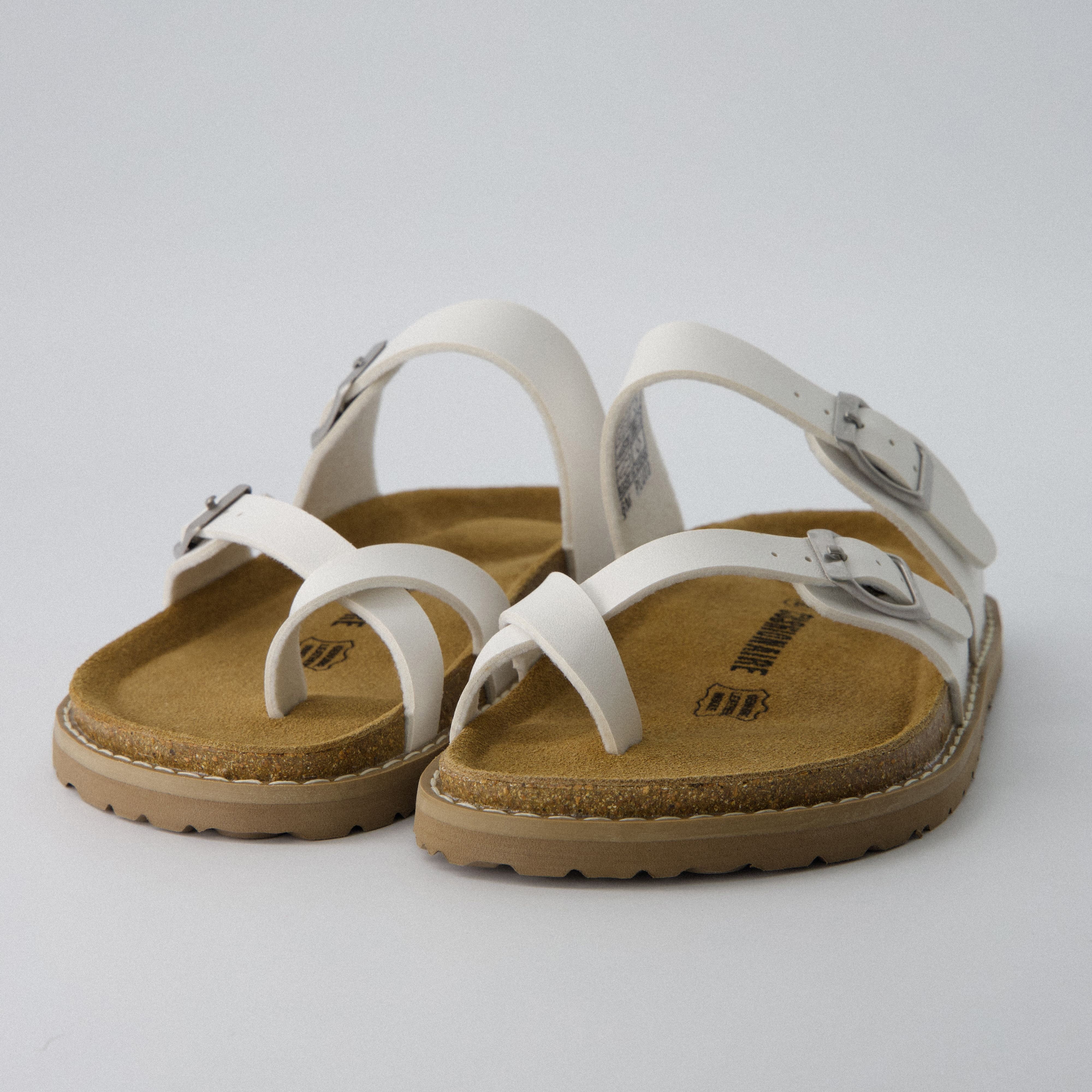 Pluto Cork Sandals White