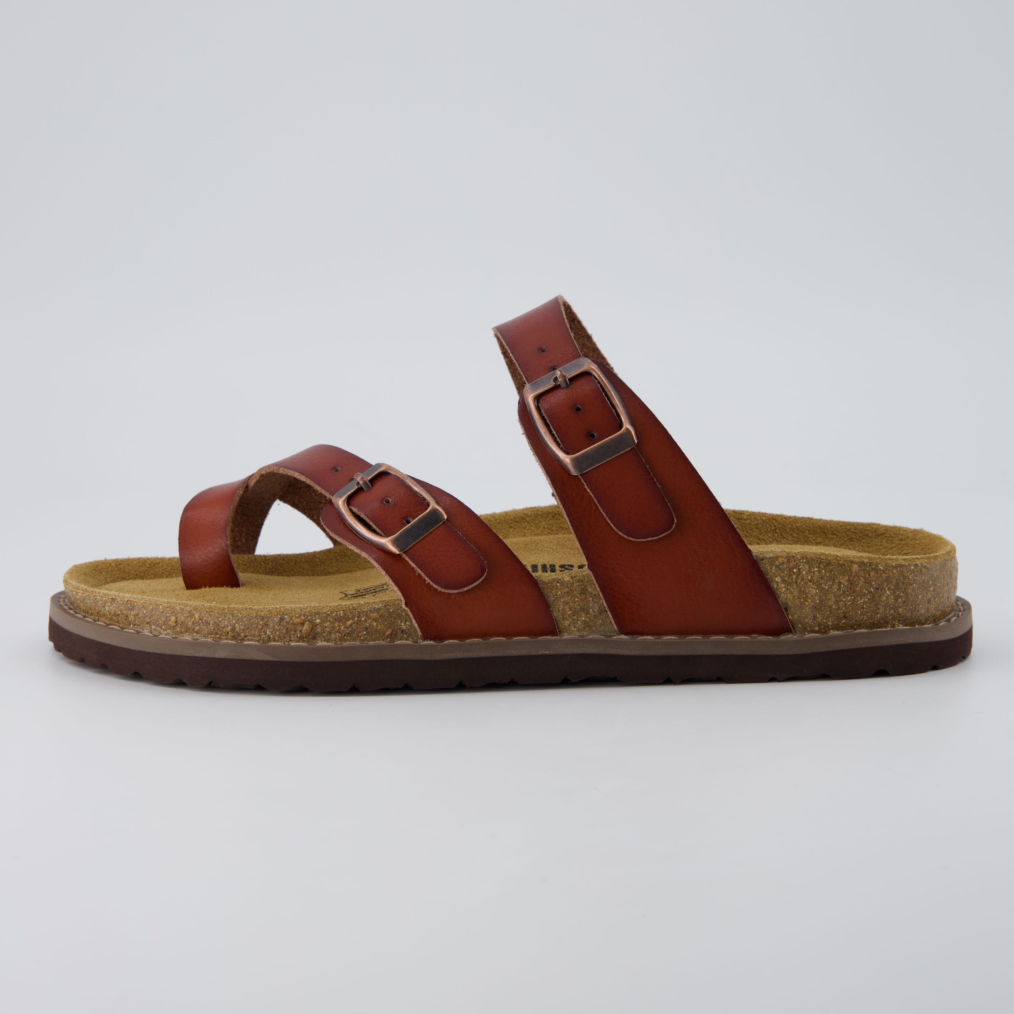 Pluto Cork Sandals Whiskey