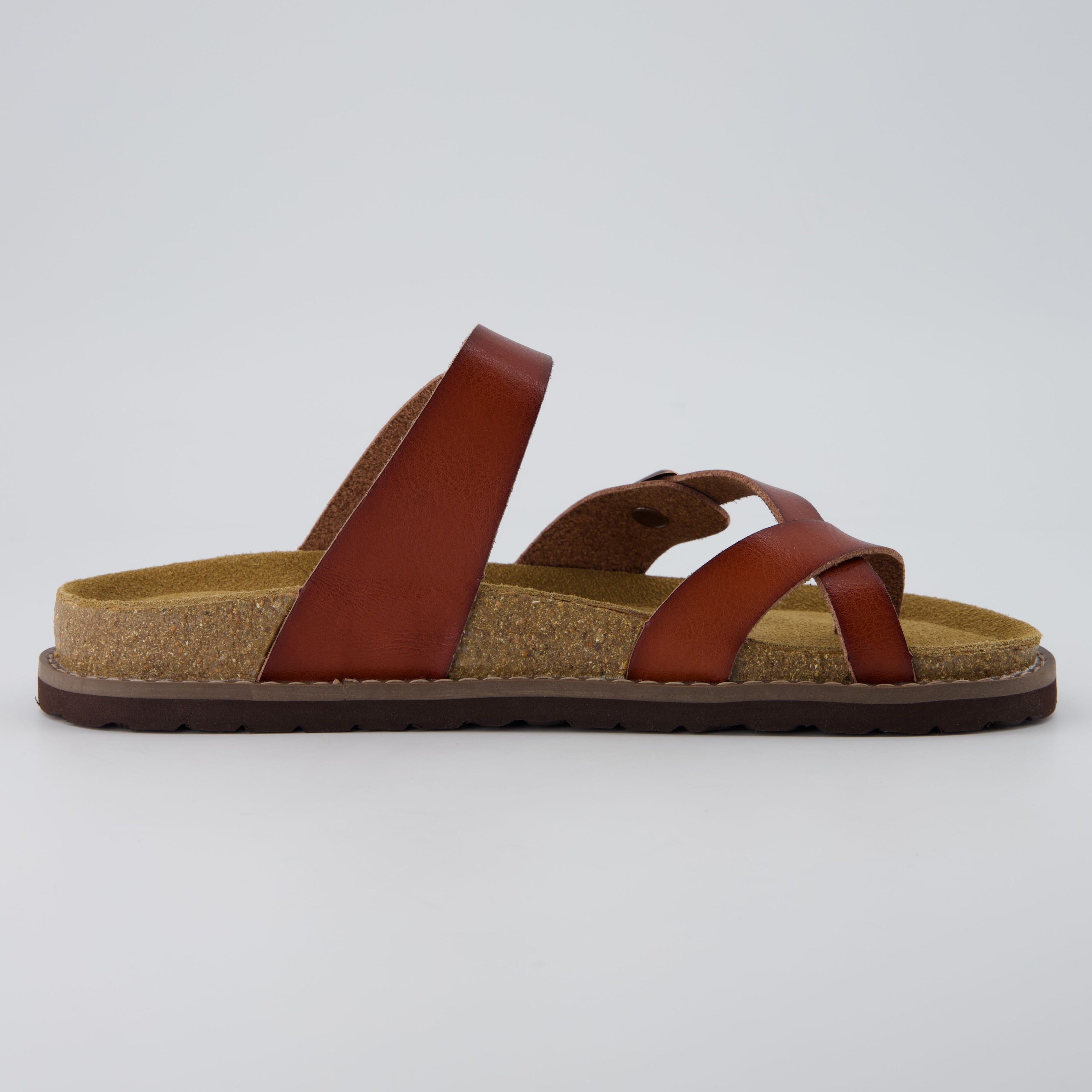 Pluto Cork Sandals Whiskey