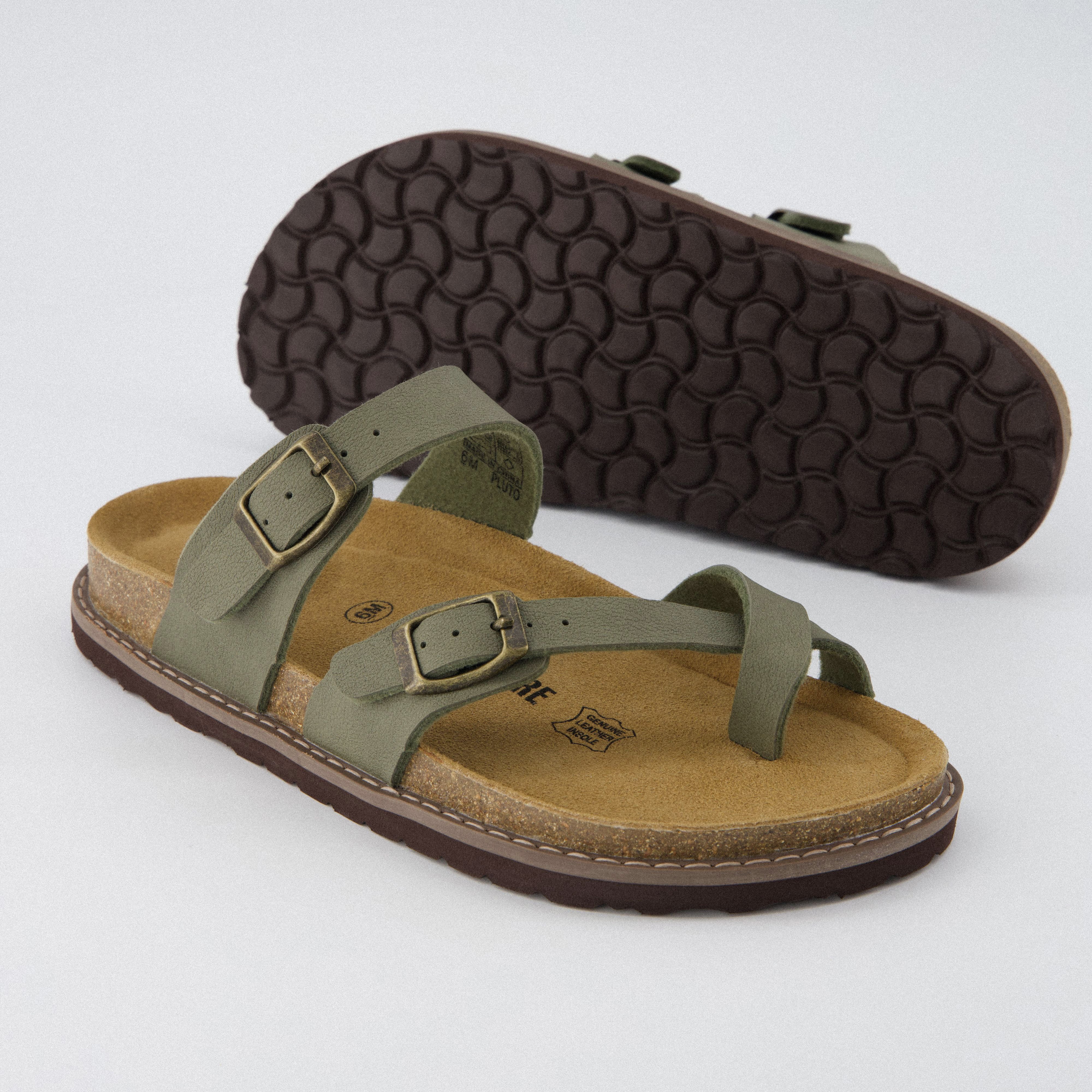 Pluto Cork Sandals Olive