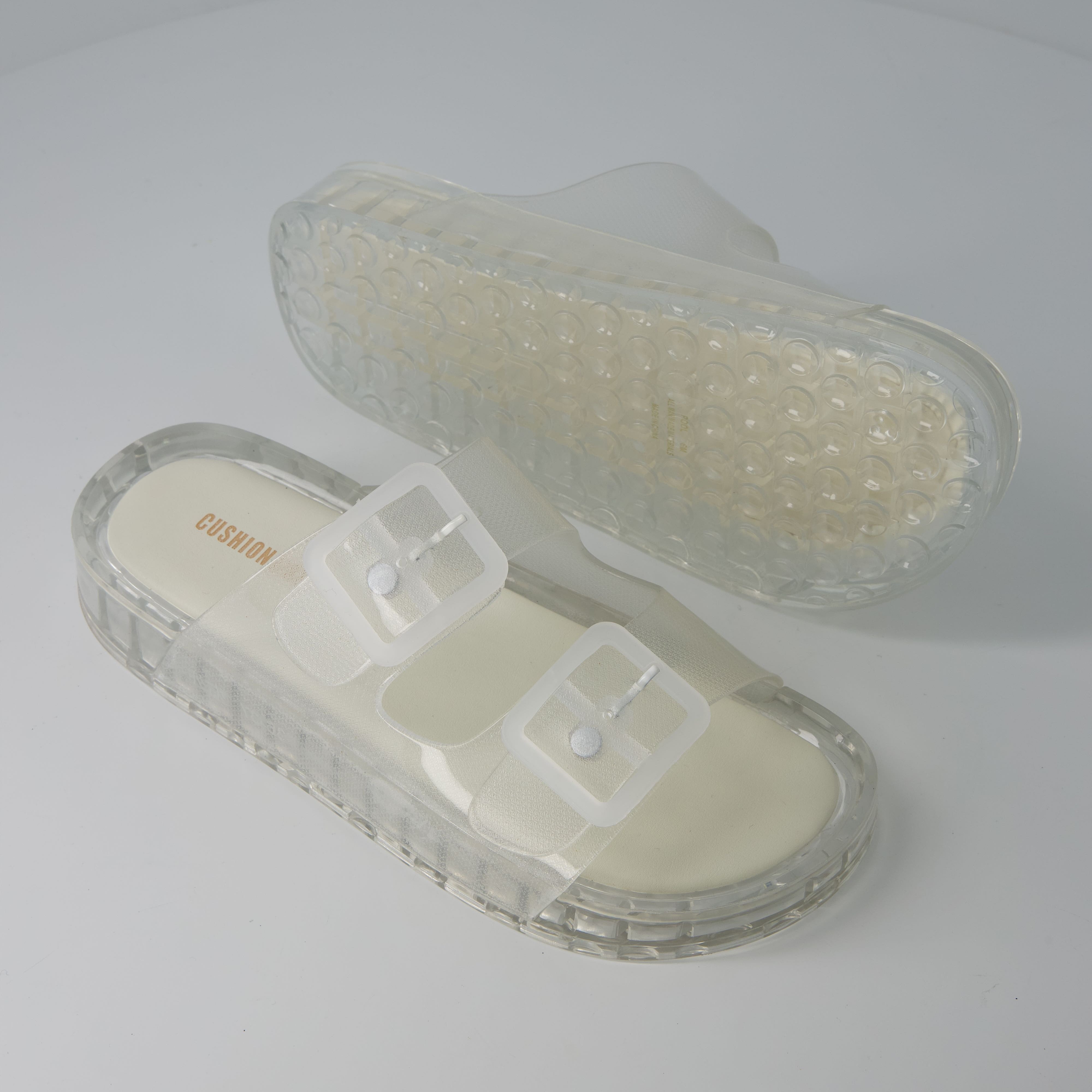 Pool Slide Sandals Clear Medium