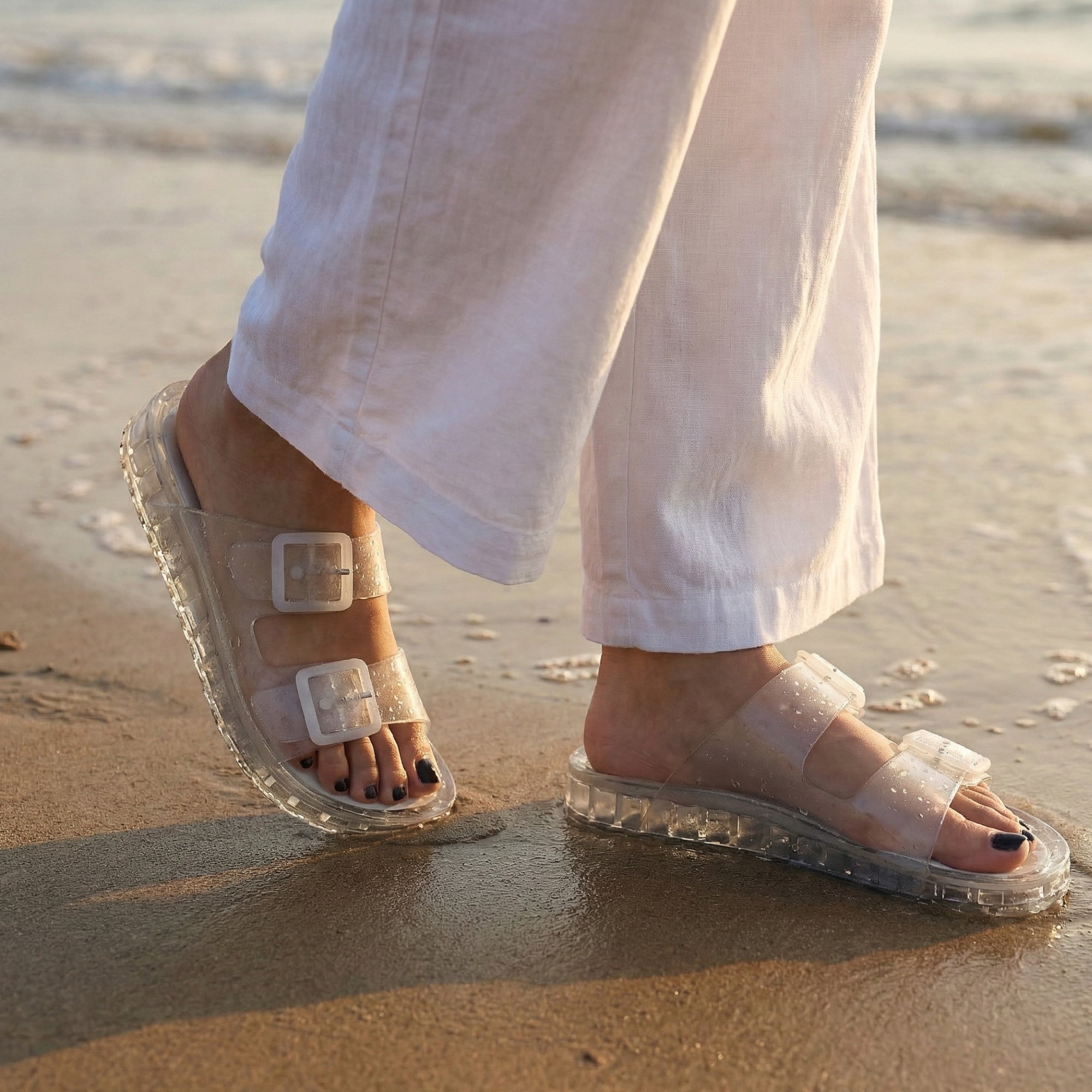 Pool Jelly Slide Sandal Clear Medium