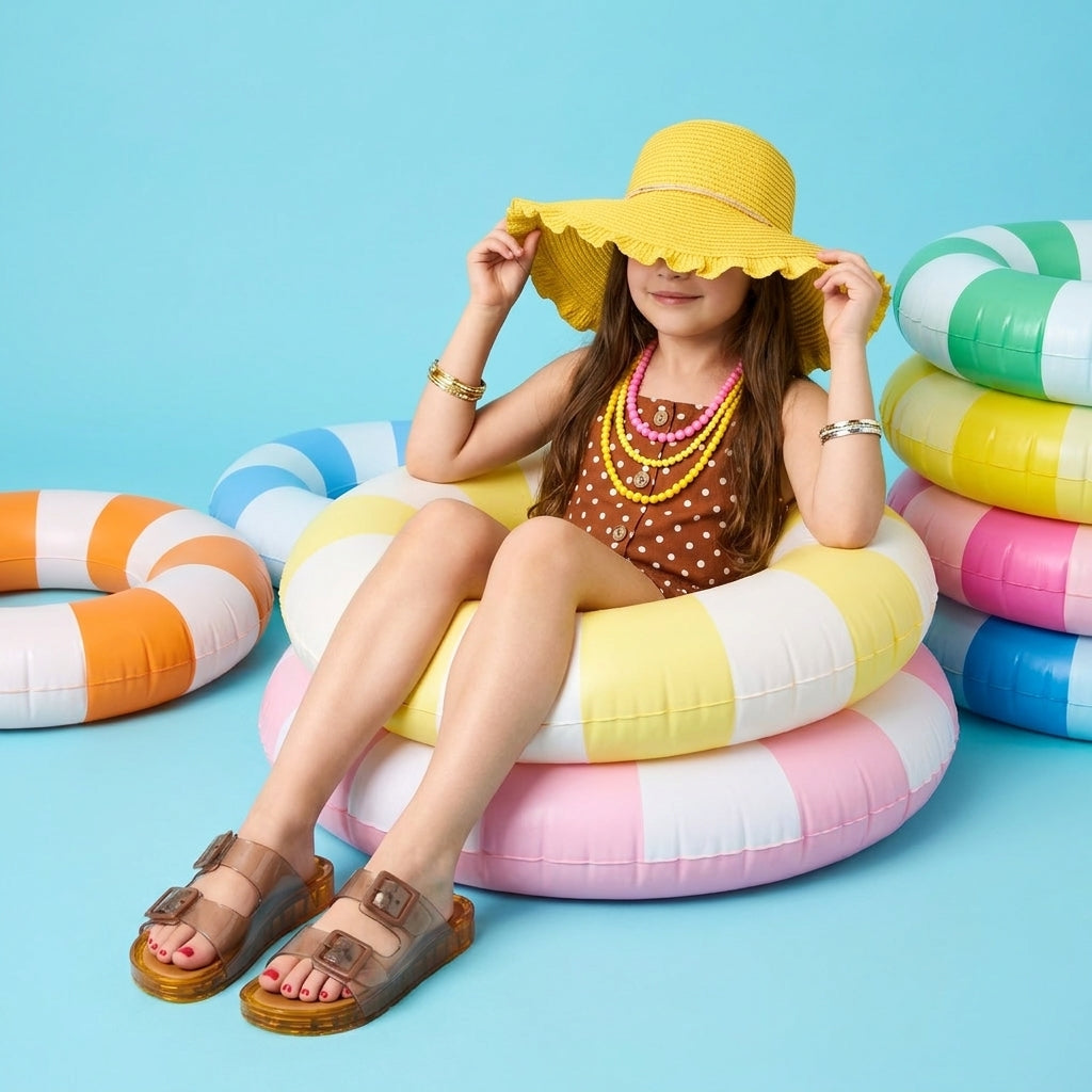 Pool-K Jelly Sandals Brown Medium