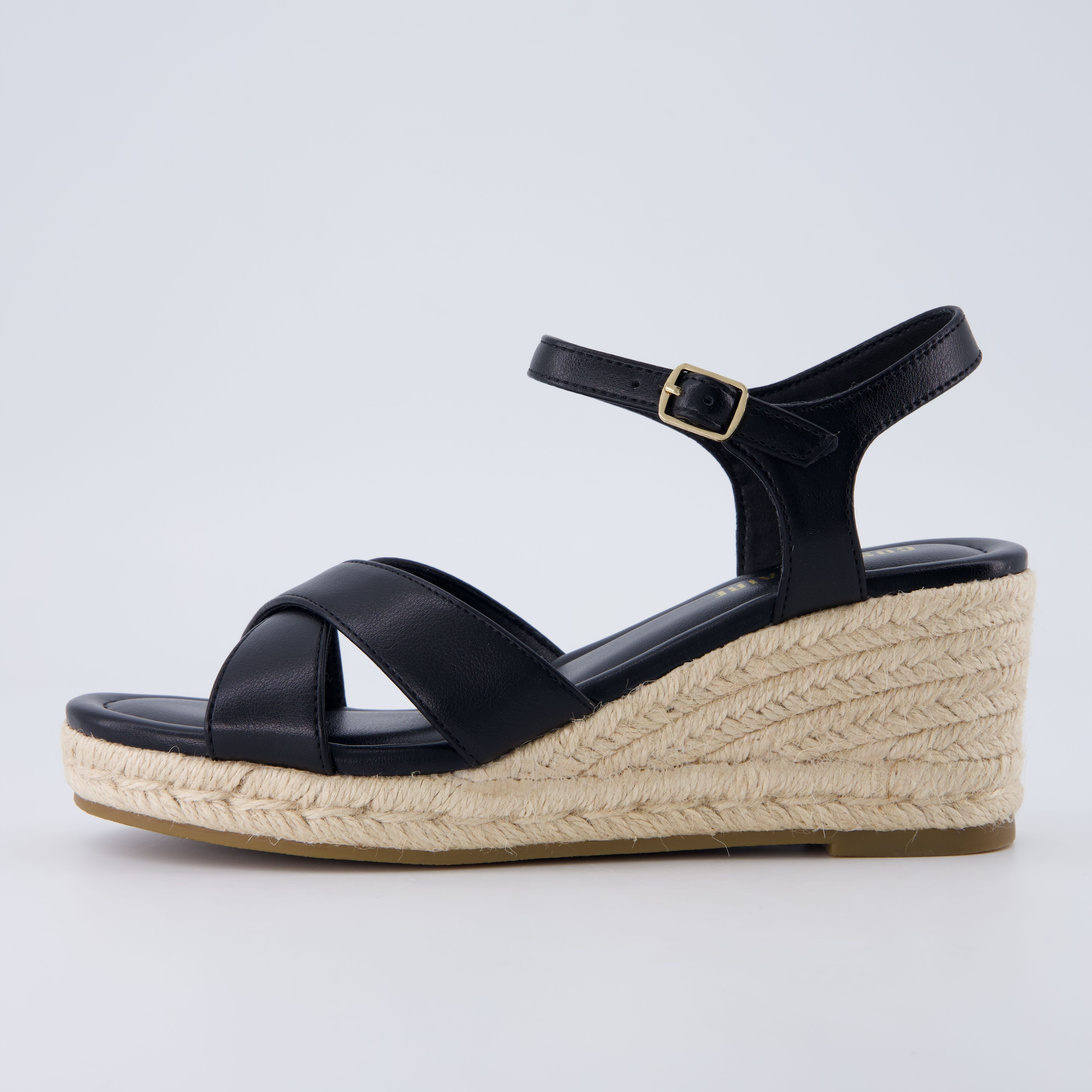 Prego Espadrille Wedge Sandals Black Medium