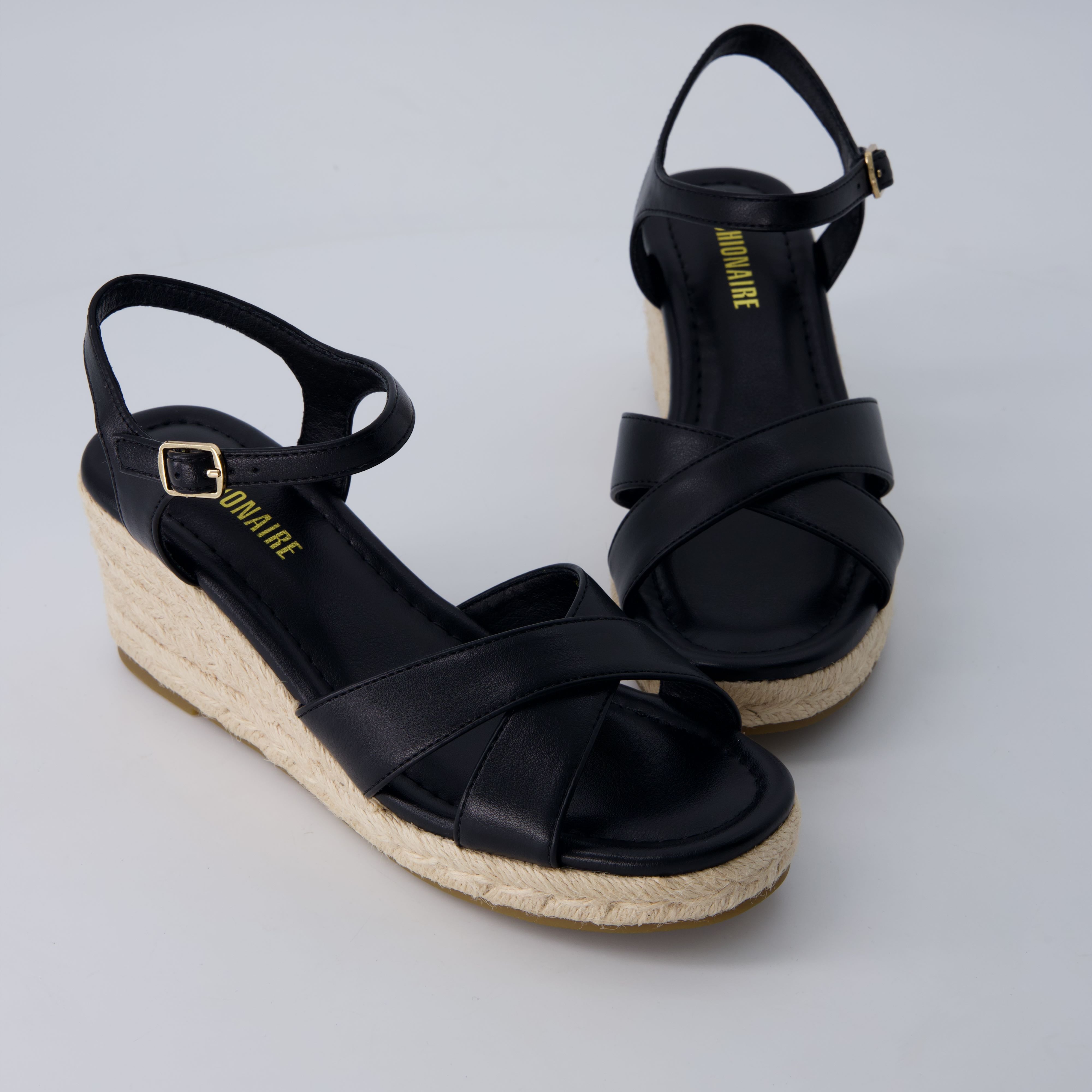 Prego Espadrille Wedge Sandals Black Medium