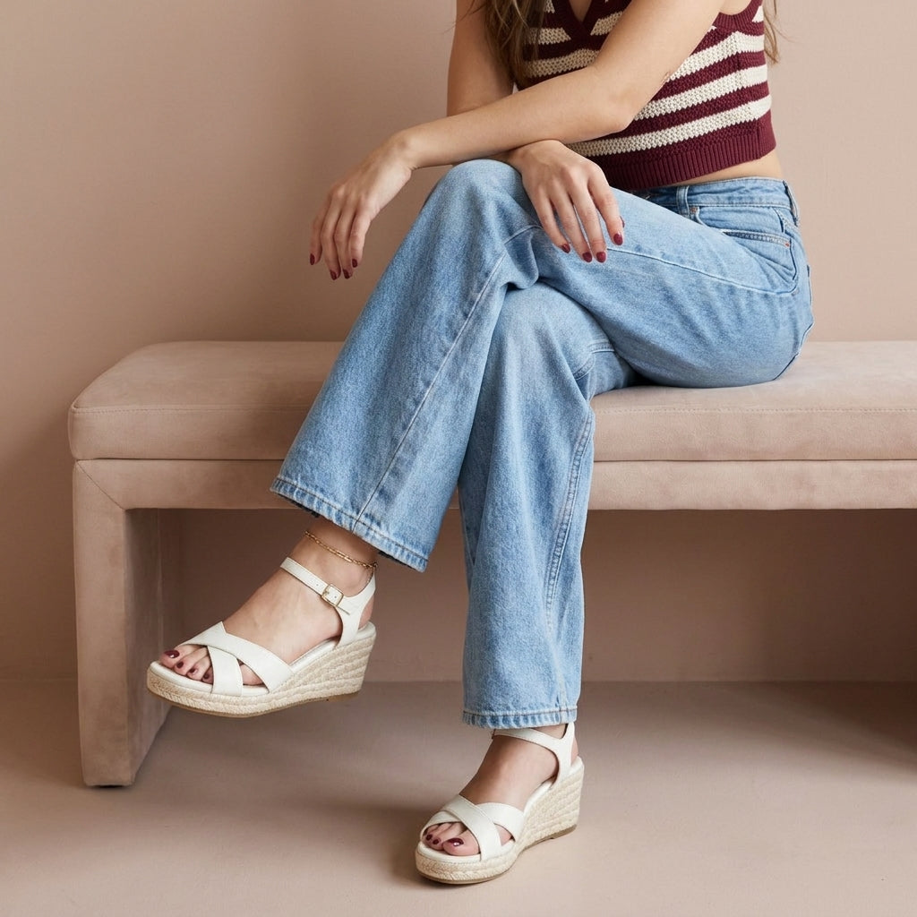 Prego Espadrille Wedge Sandals Gray Medium