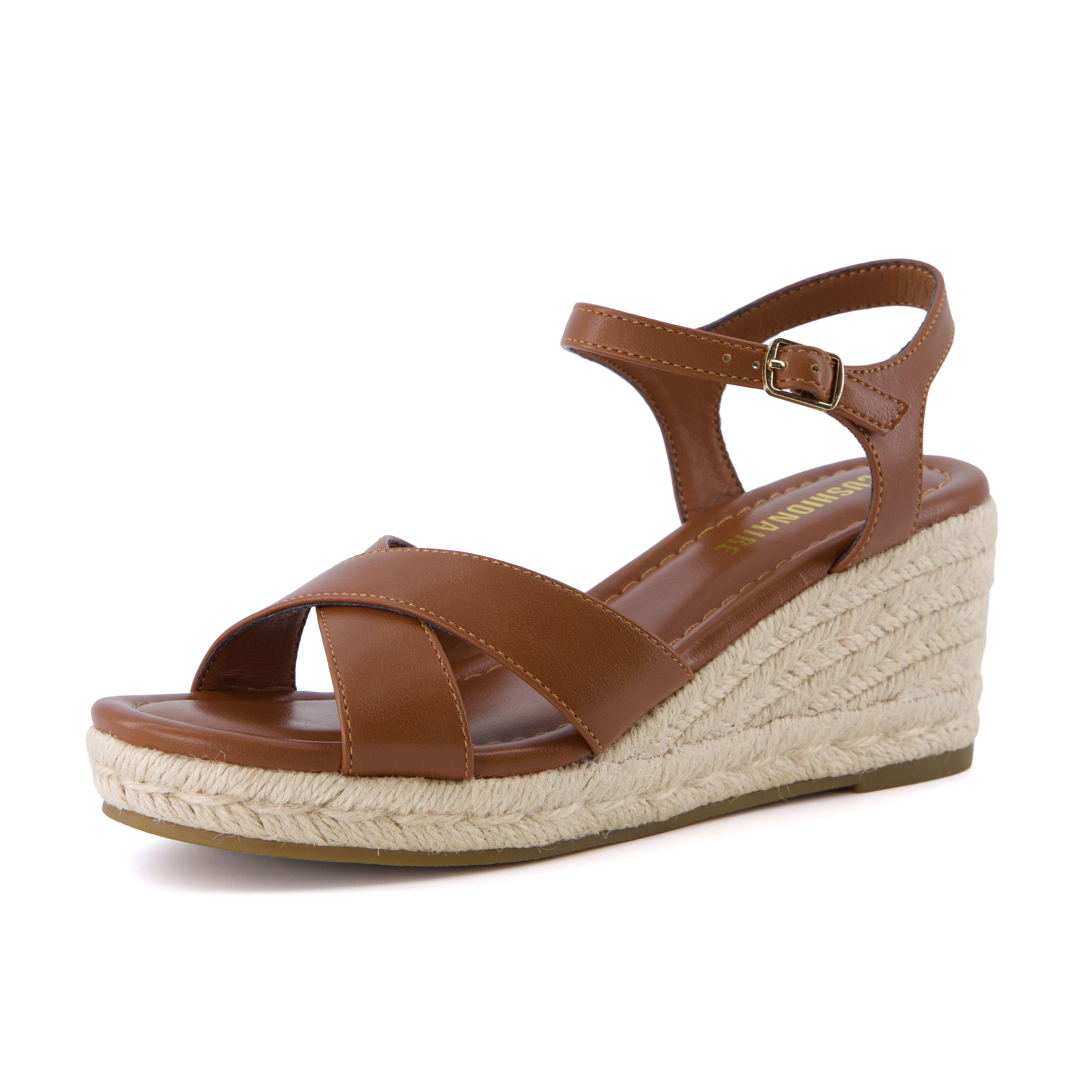 Prego Espadrille Wedge Sandals Brown Medium
