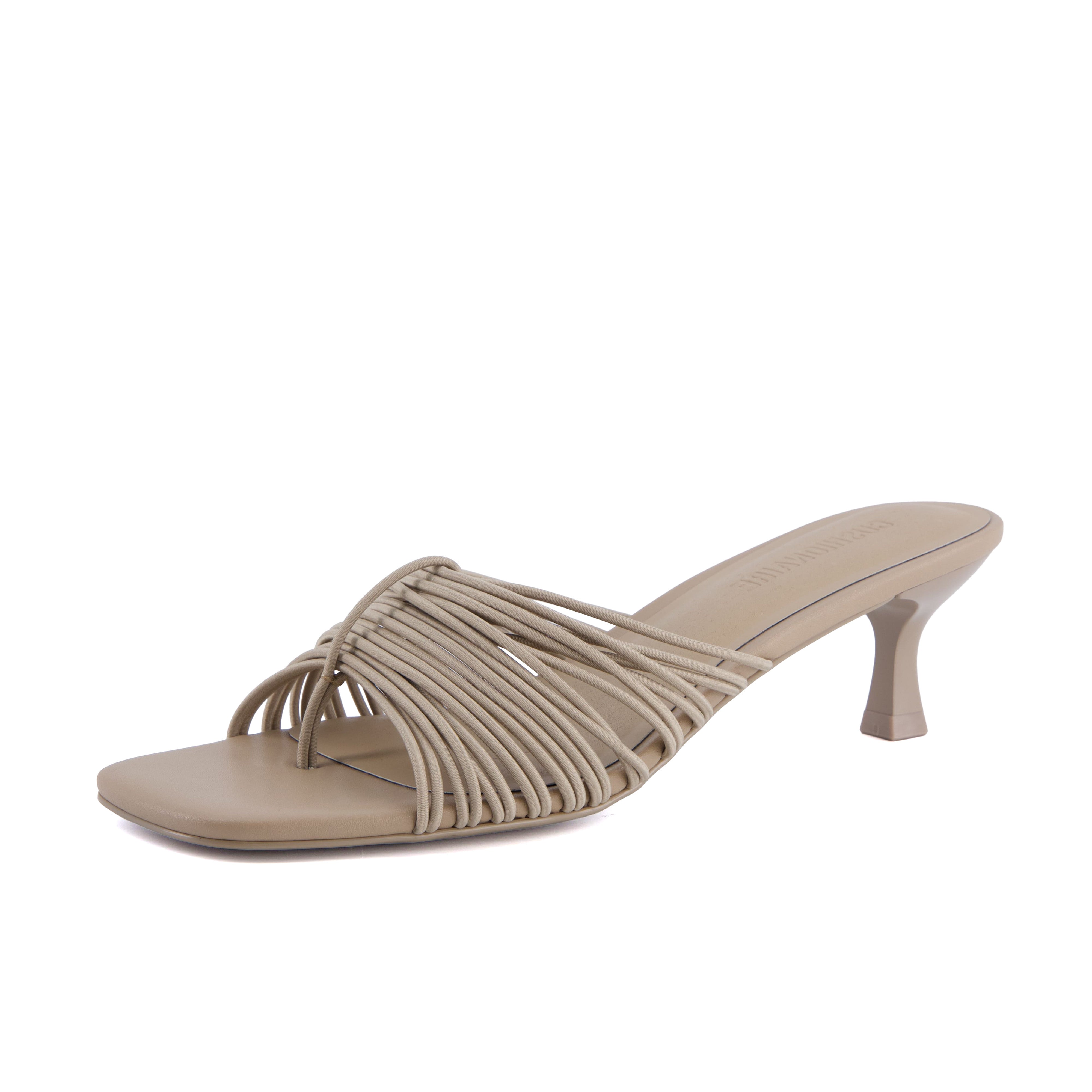 Quiz Kitten Heels Taupe Medium