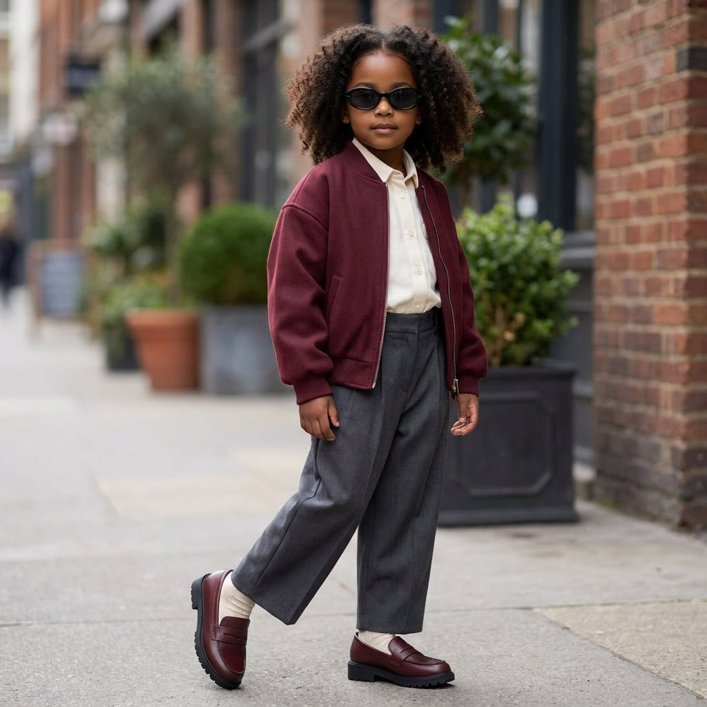 Racy Girls Penny Loafers Burgundy Medium