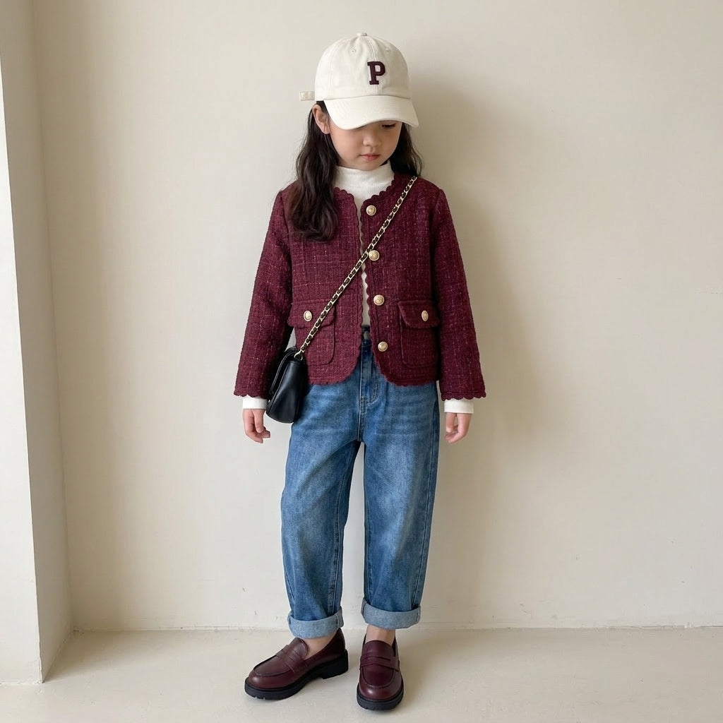 Racy Girls Penny Loafers Burgundy Medium