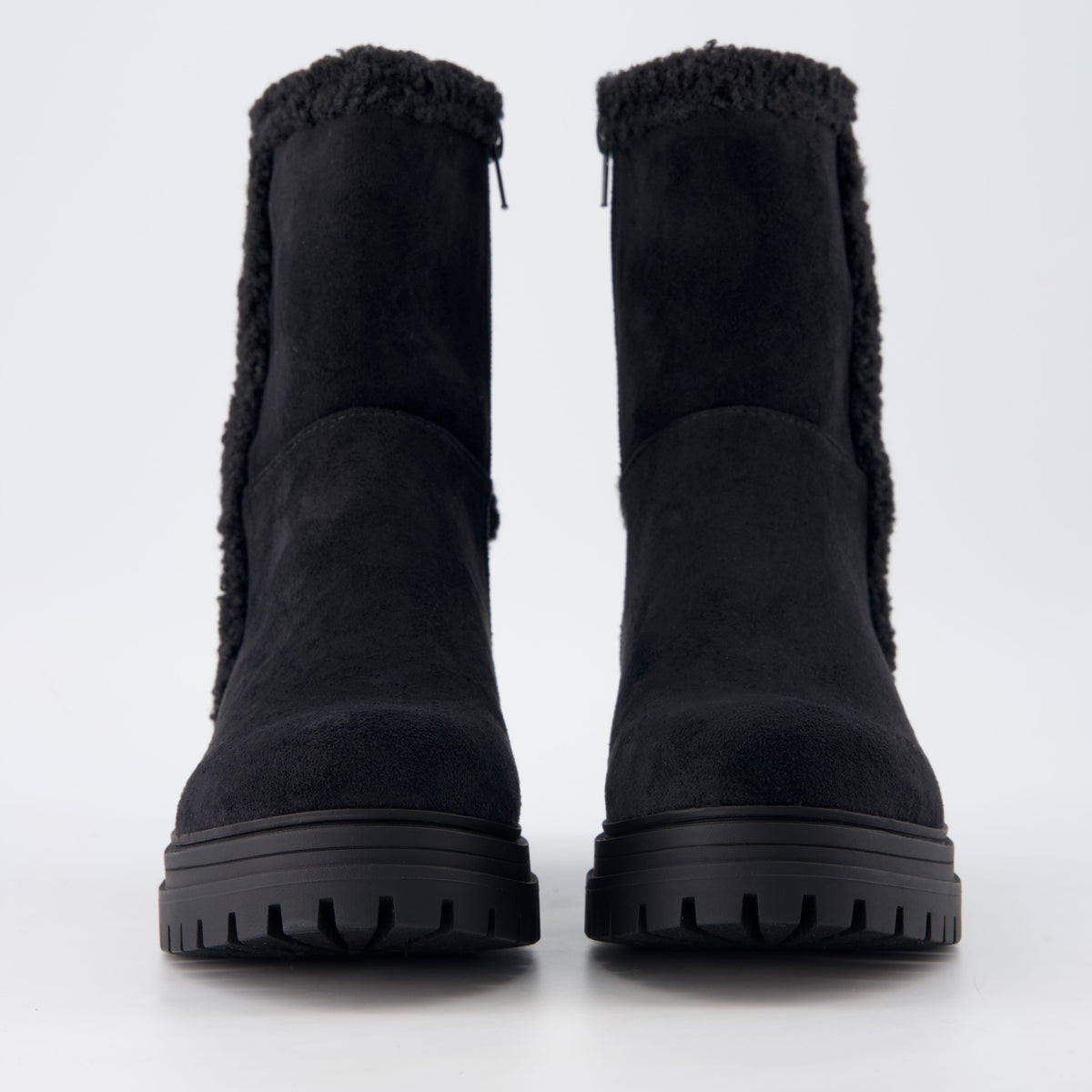 Randi Cozy Womens Boots Black Vegan Suede