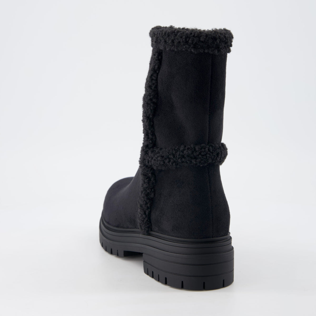 Randi Cozy Womens Boots Black Vegan Suede