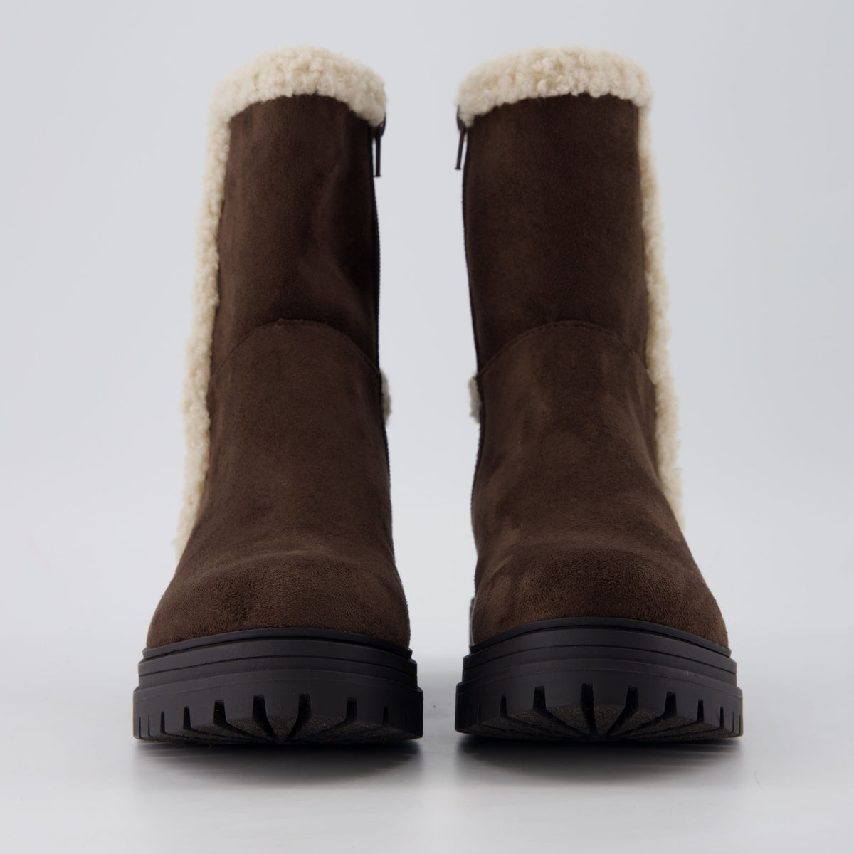 Randi Cozy Womens Boots Brown Vegan Suede