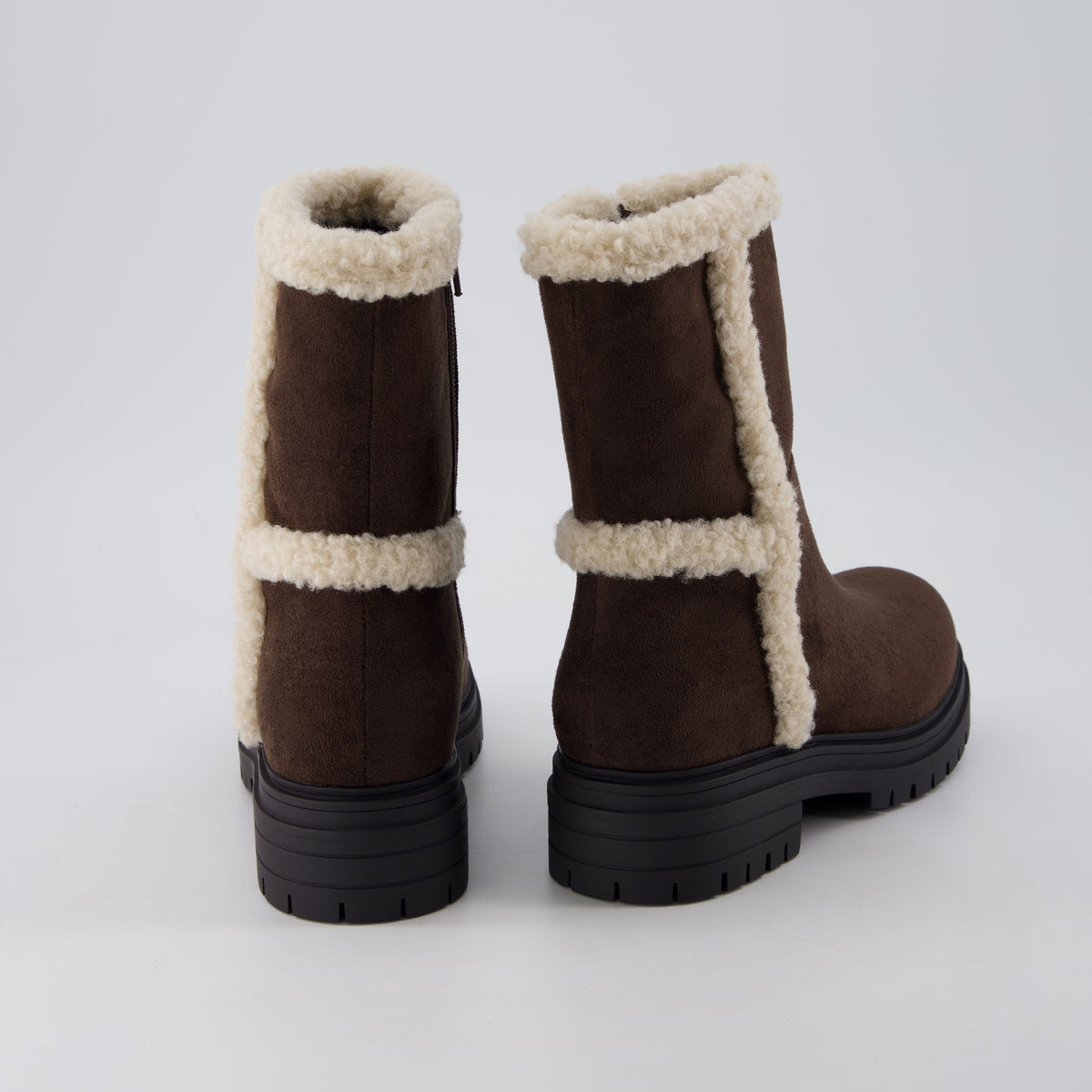 Randi Cozy Womens Boots Brown Vegan Suede