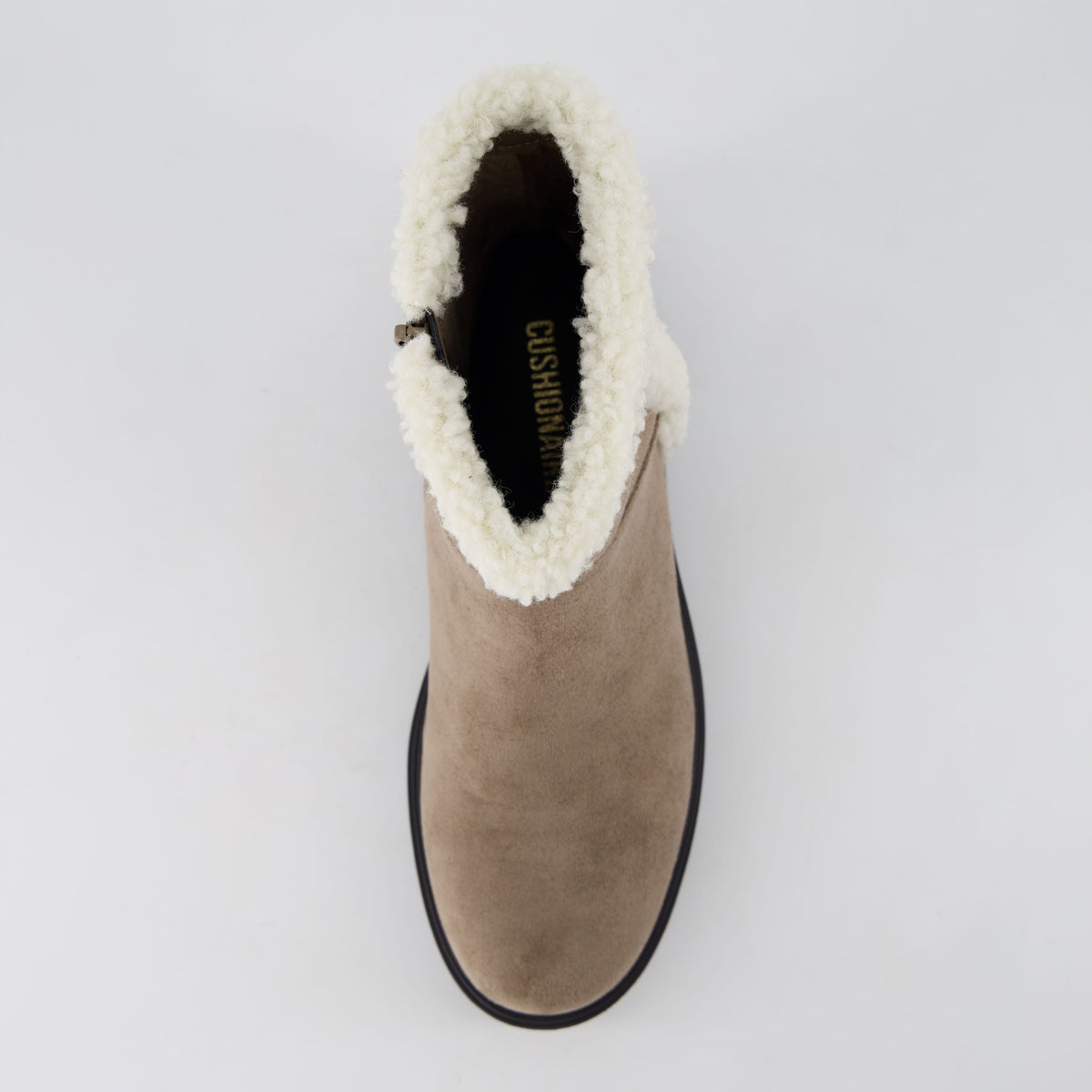 Randi Cozy Womens Boots Taupe Vegan Suede