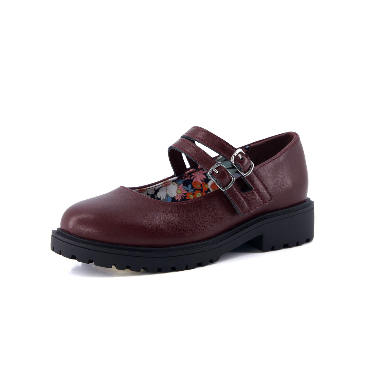 Reba Girls Mary Jane Shoes Burgundy Medium