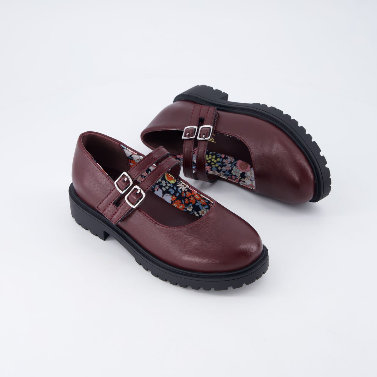 Reba Girls Mary Jane Shoes Burgundy Medium