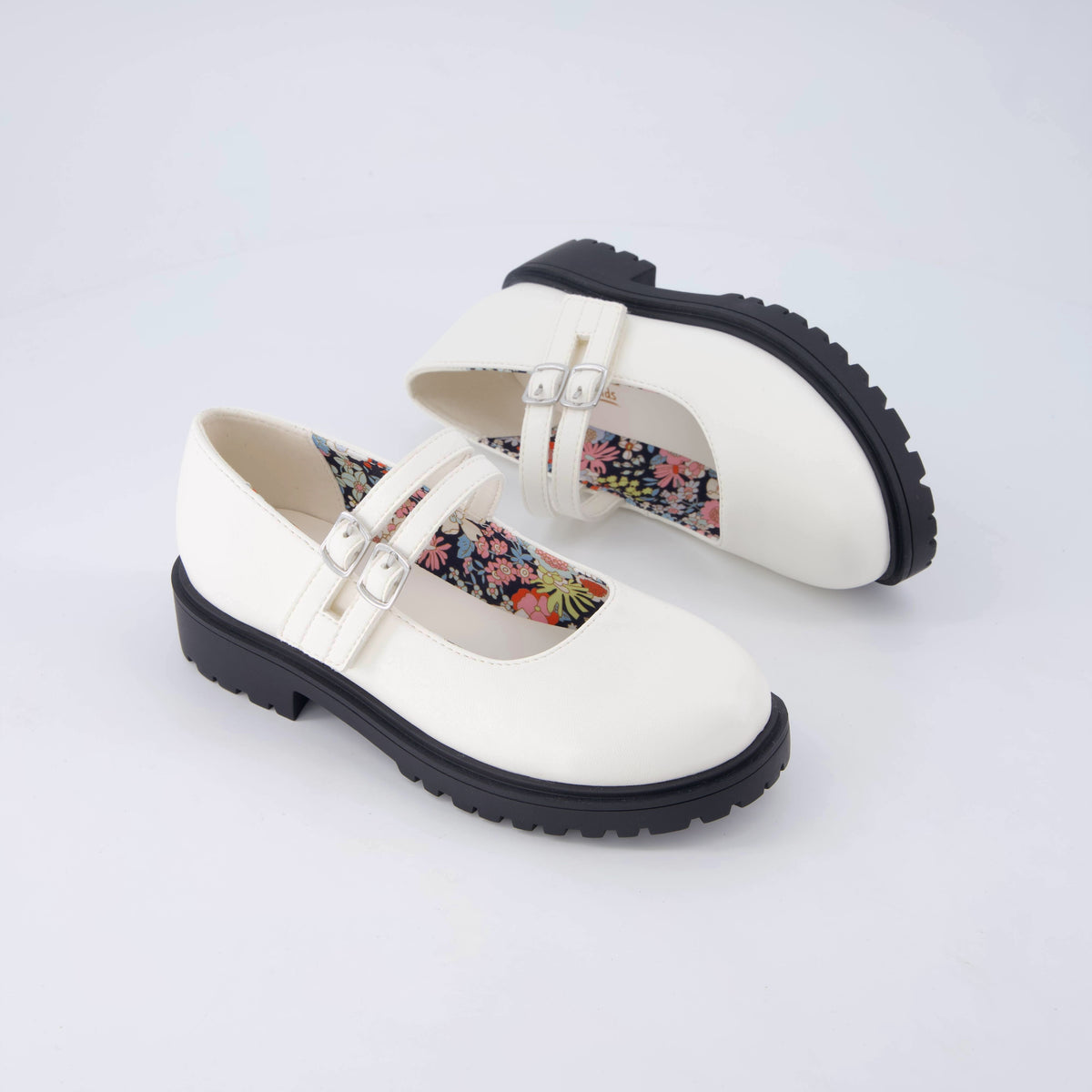 Reba Girls Mary Jane Shoes White Medium