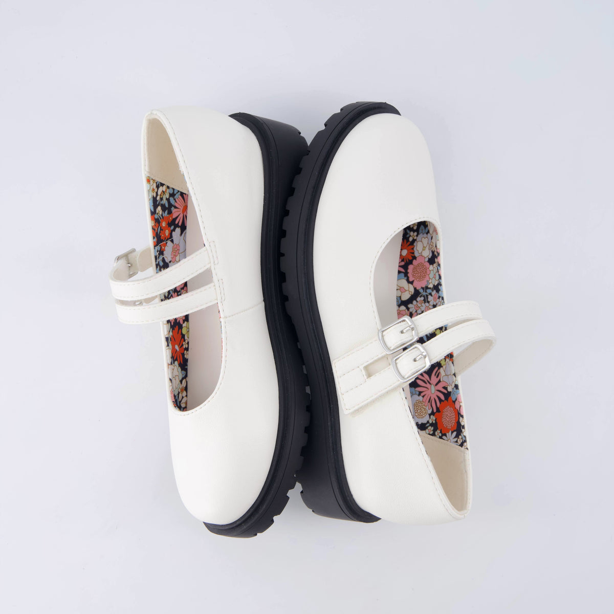 Reba Girls Mary Jane Shoes White Medium