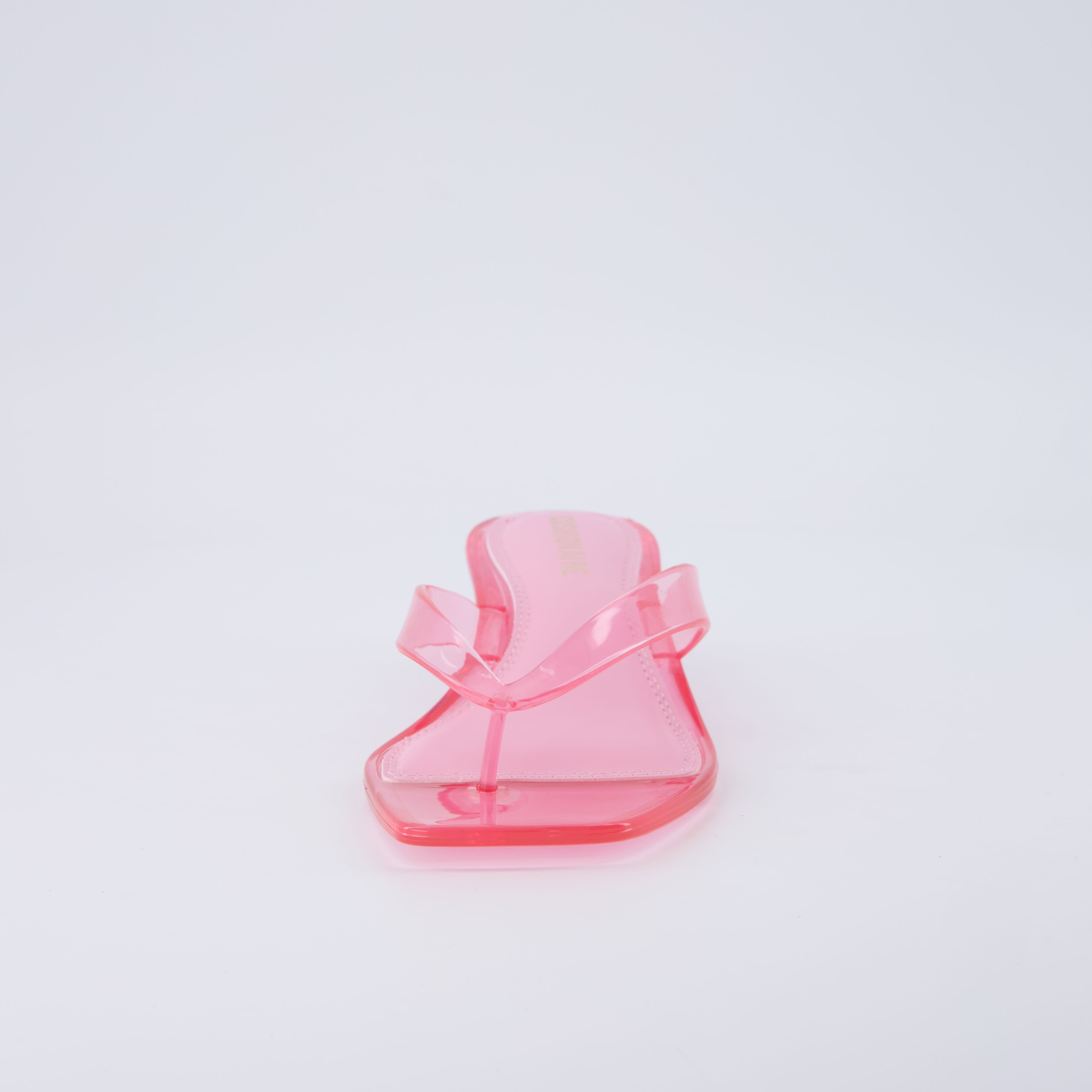 Riot Jelly Thong Kitten Heels Pink Medium