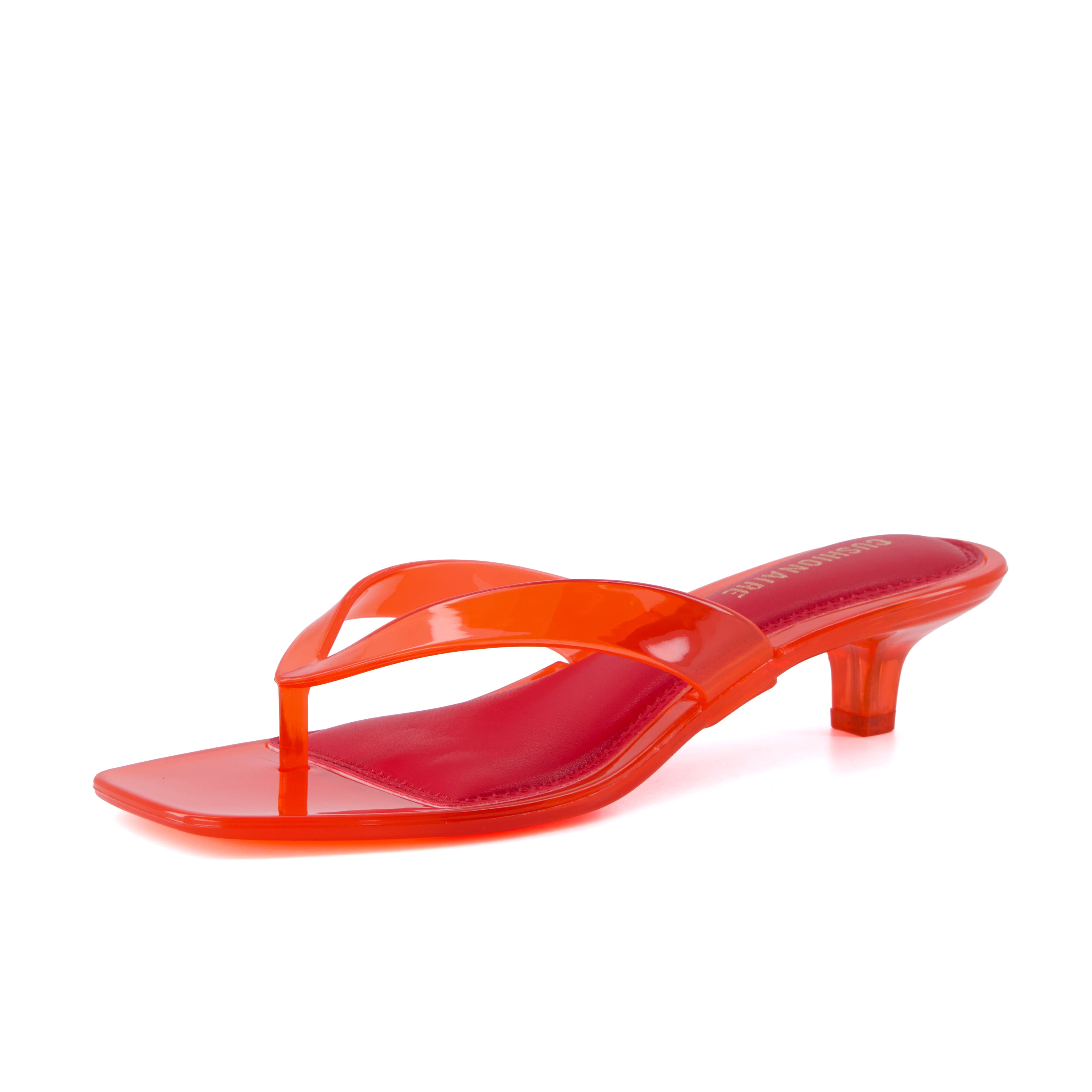 Riot Jelly Thong Kitten Heels Red Medium