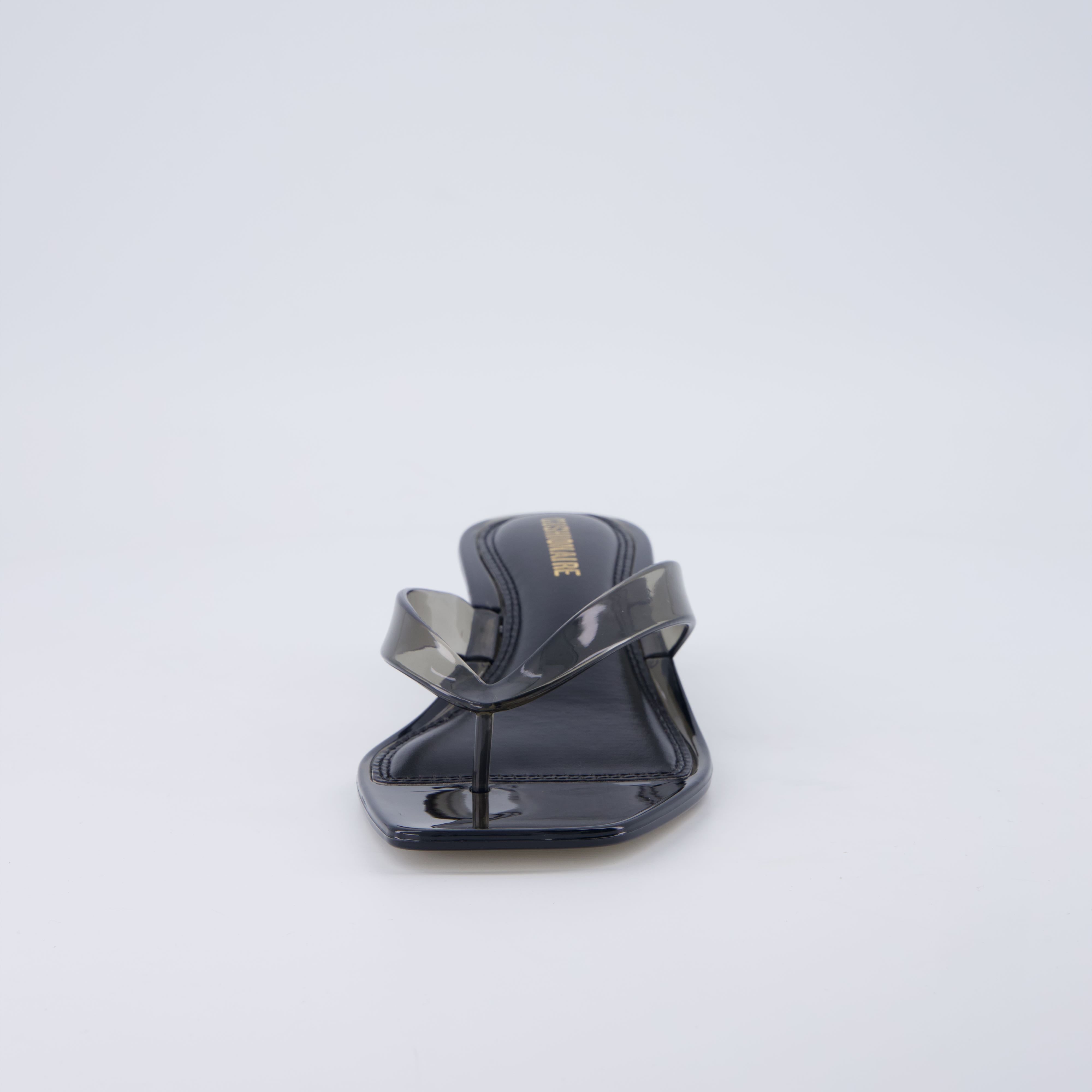 Riot Jelly Thong Kitten Heels Smoke Medium